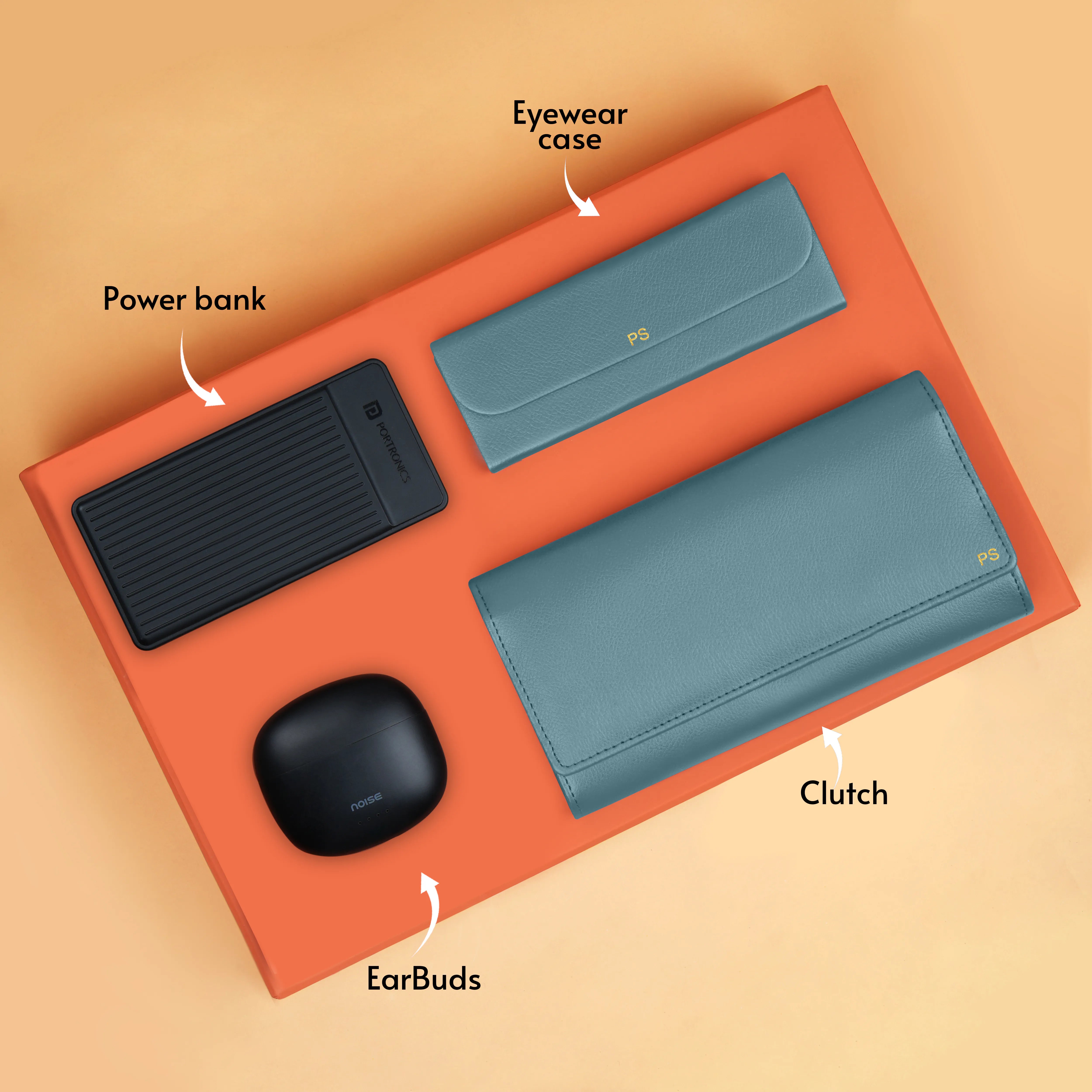 Clutch Power Bank Earbuds & Eyewear Case Gift Hamper