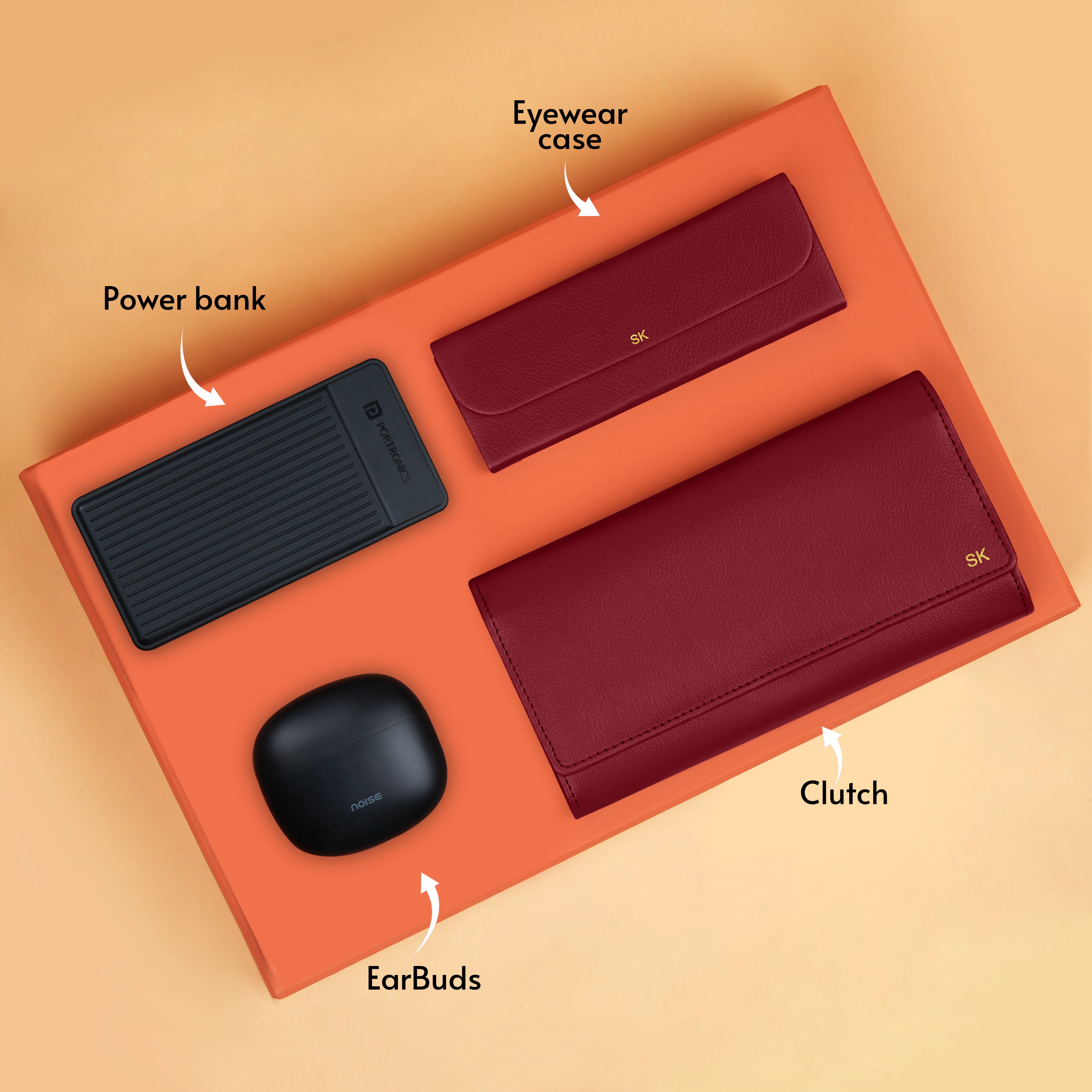 Clutch Power Bank Earbuds & Eyewear Case Gift Hamper