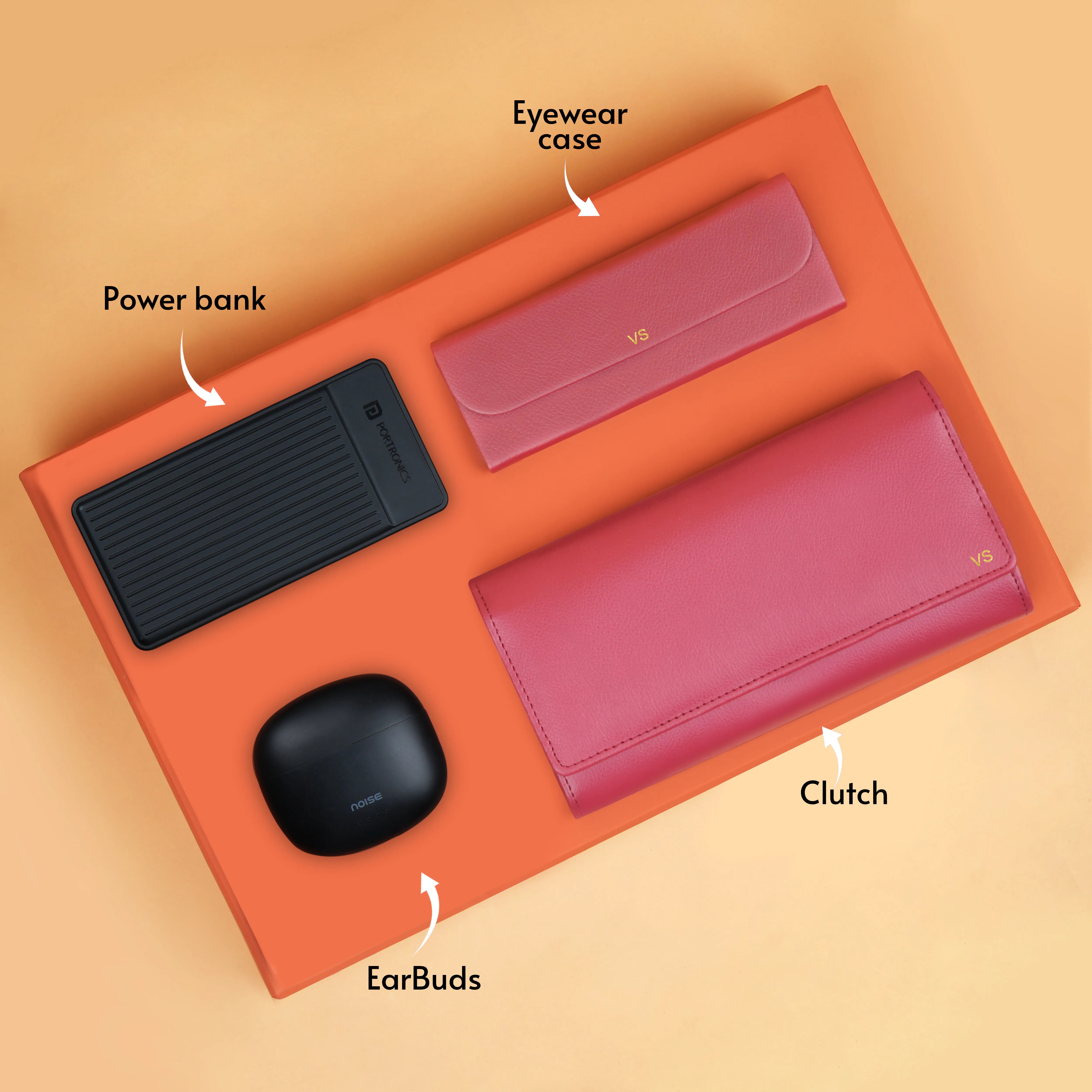 Clutch Power Bank Earbuds & Eyewear Case Gift Hamper