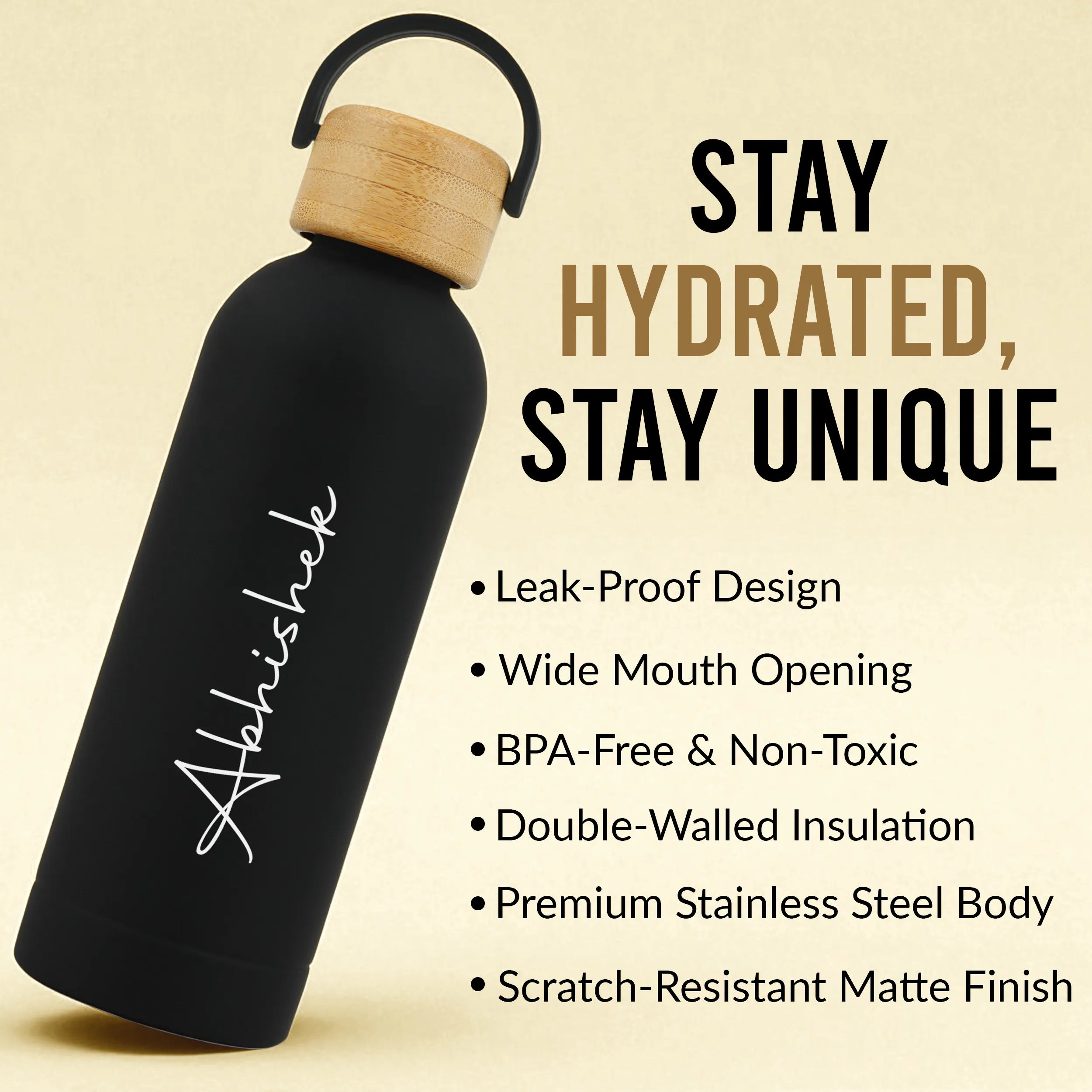 Luminare Personalized Vacuum Insulated Bottle With Cork Lid