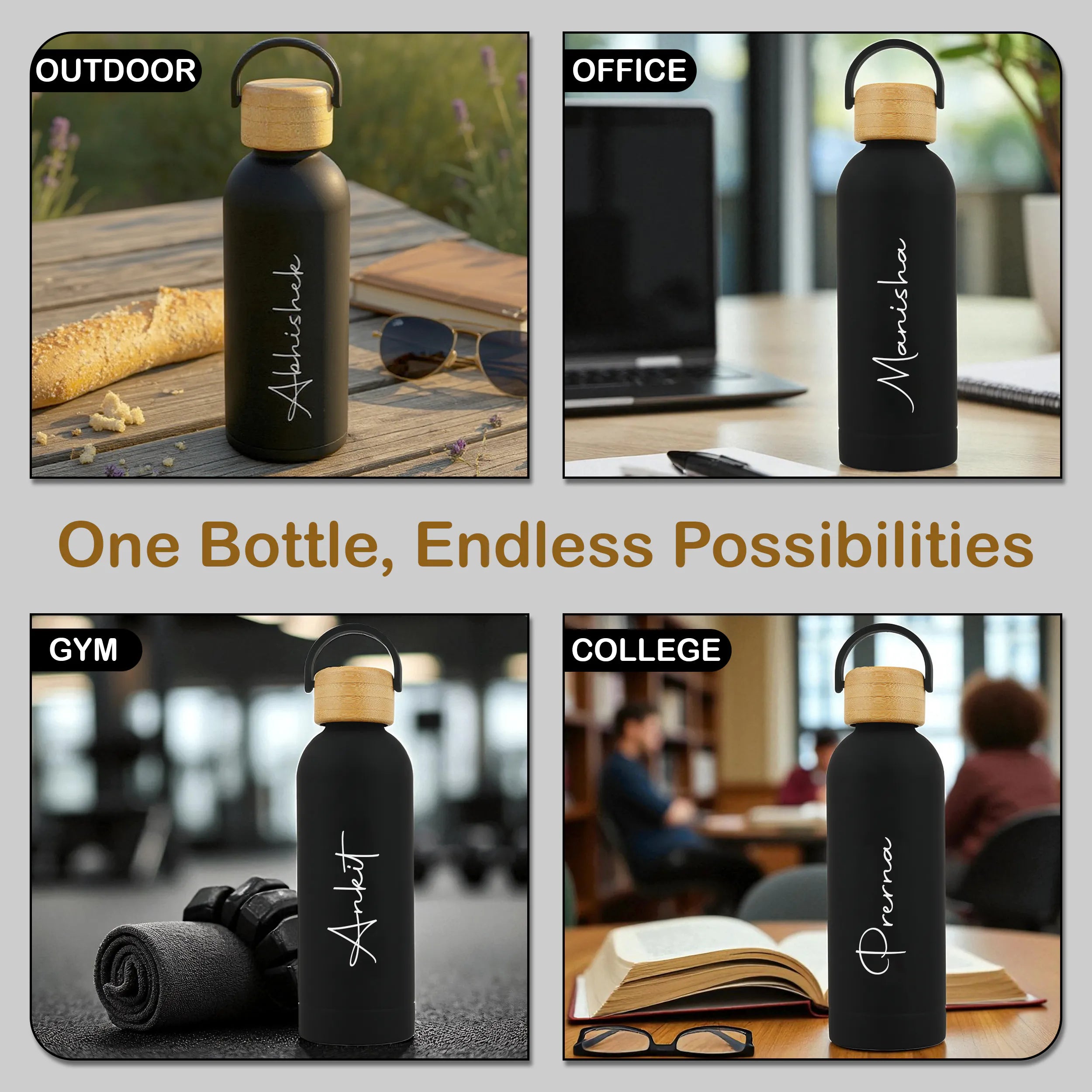 Luminare Personalized Vacuum Insulated Bottle With Cork Lid