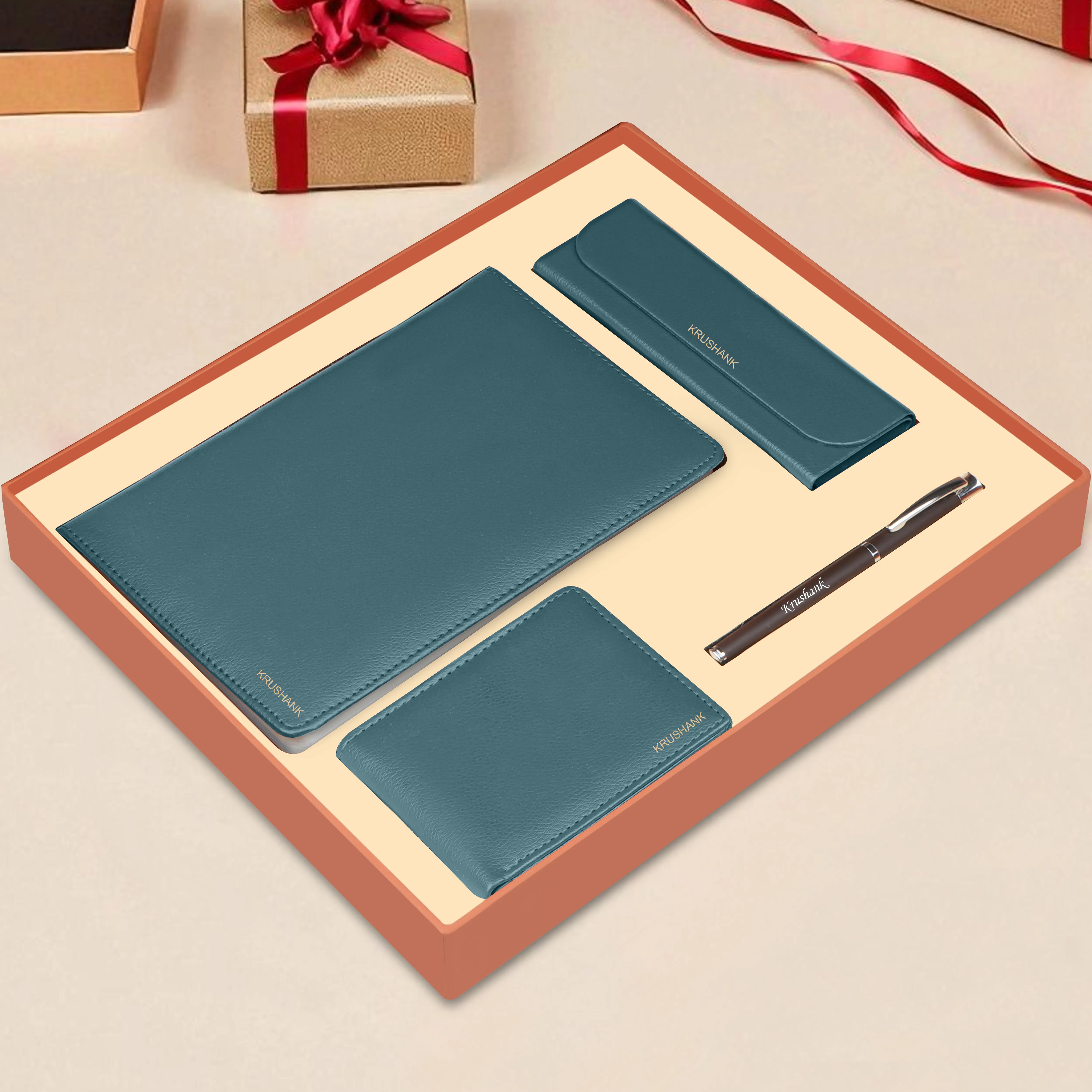 Personalized Diary Pen Eyewear Case & Wallet Gift Hamper