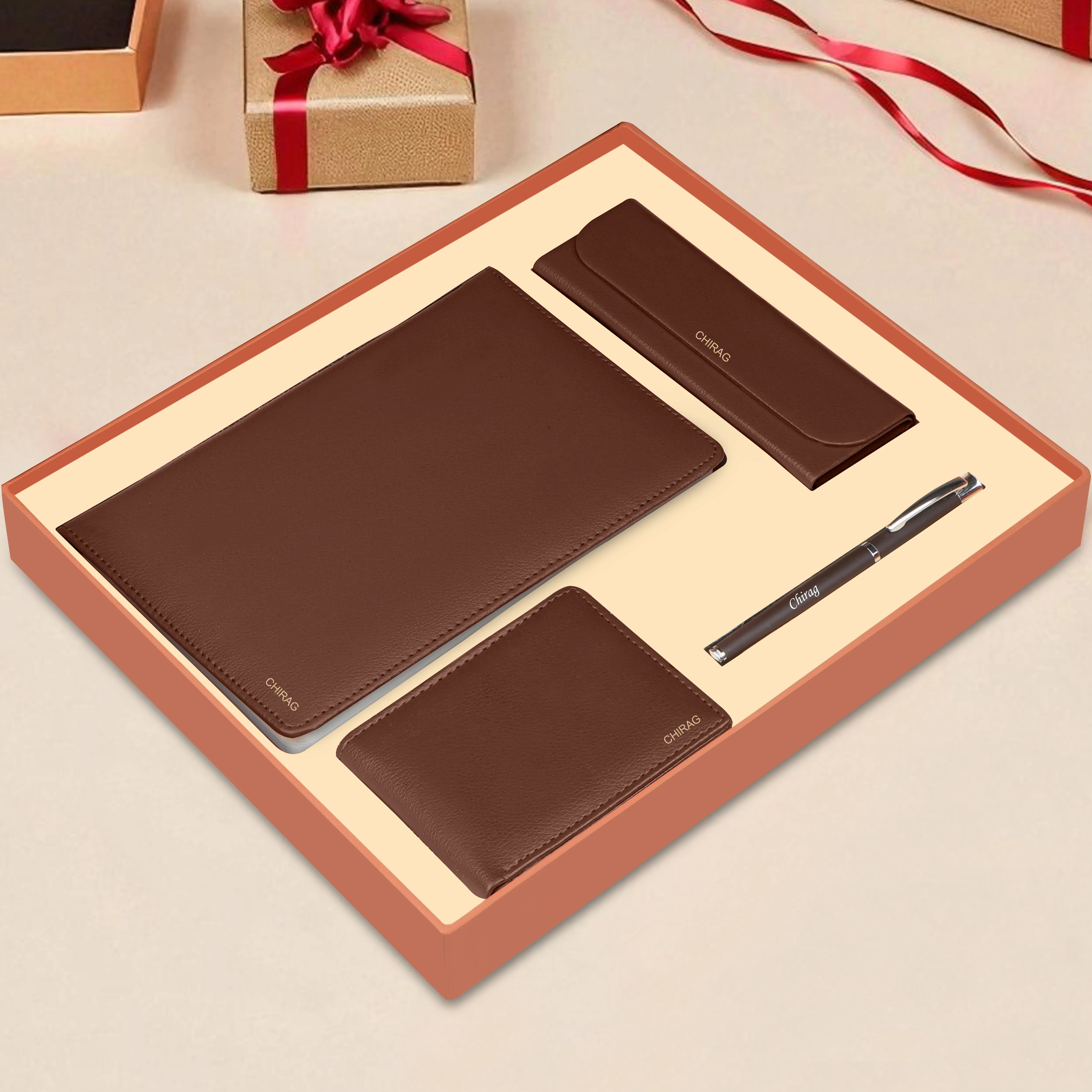 Personalized Diary Pen Eyewear Case & Wallet Gift Hamper