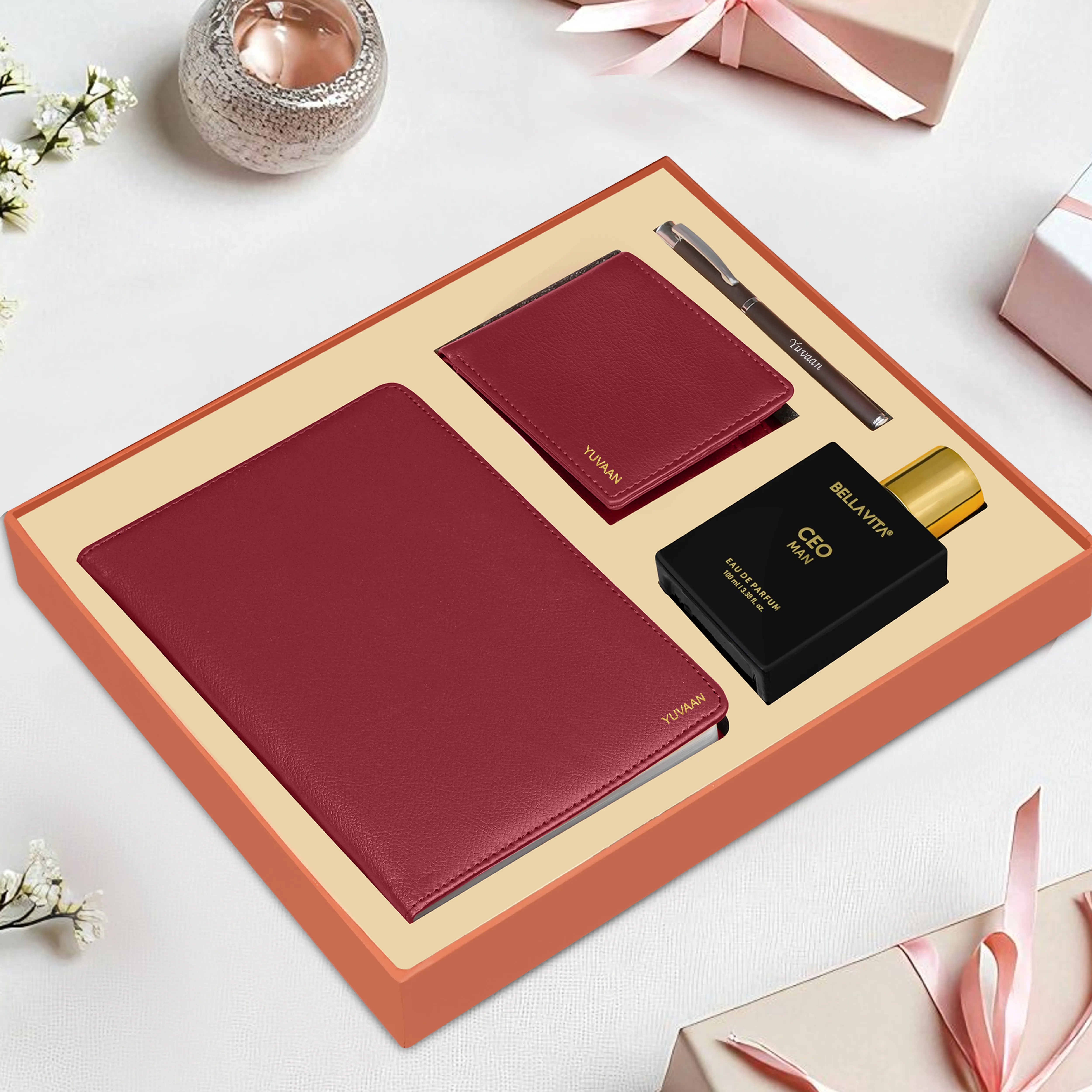 Personalized Wallet Diary Pen & Perfume Gift Hamper