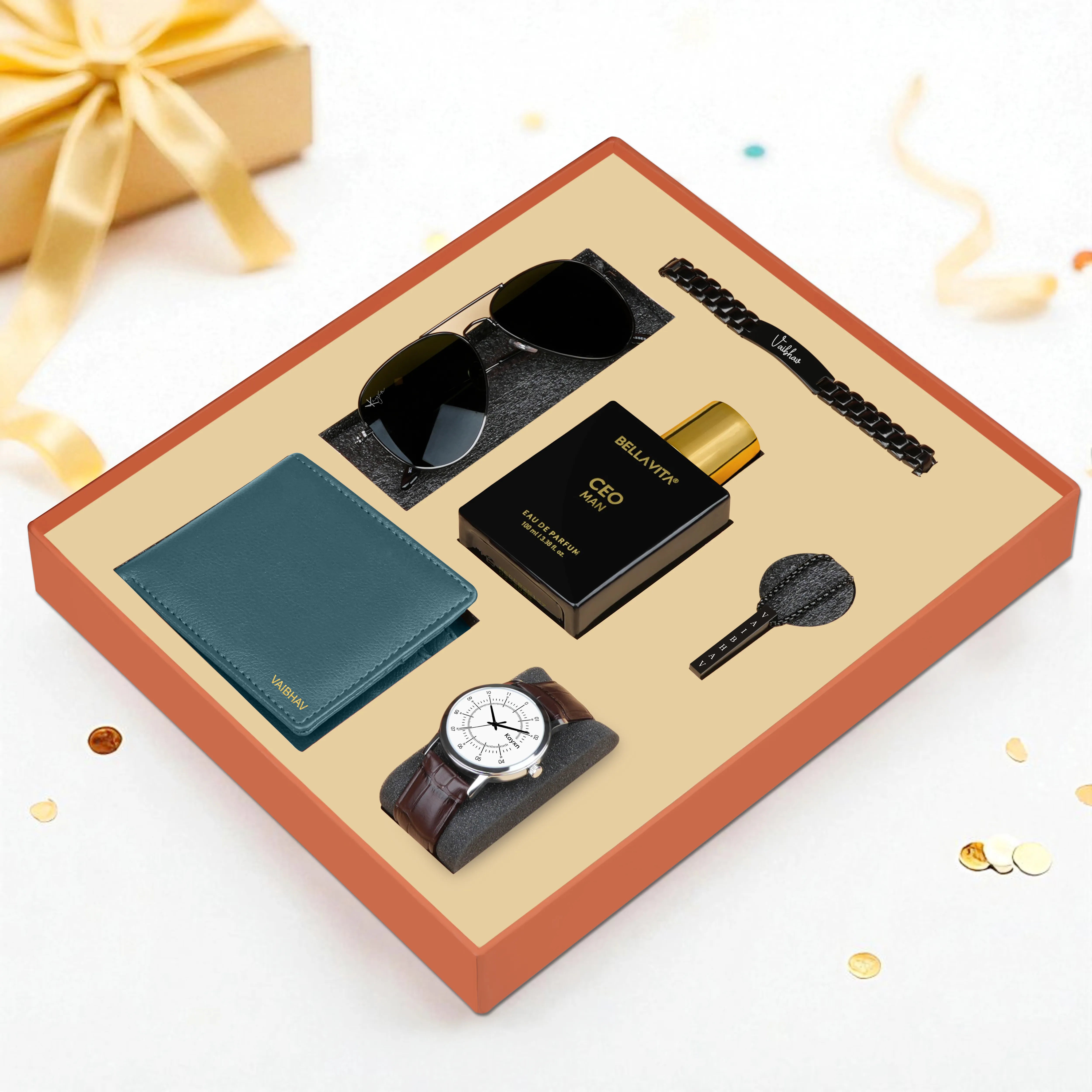 Personalized Wallet Watch Perfume Sunglasses Necklace & Bracelet Gift Set