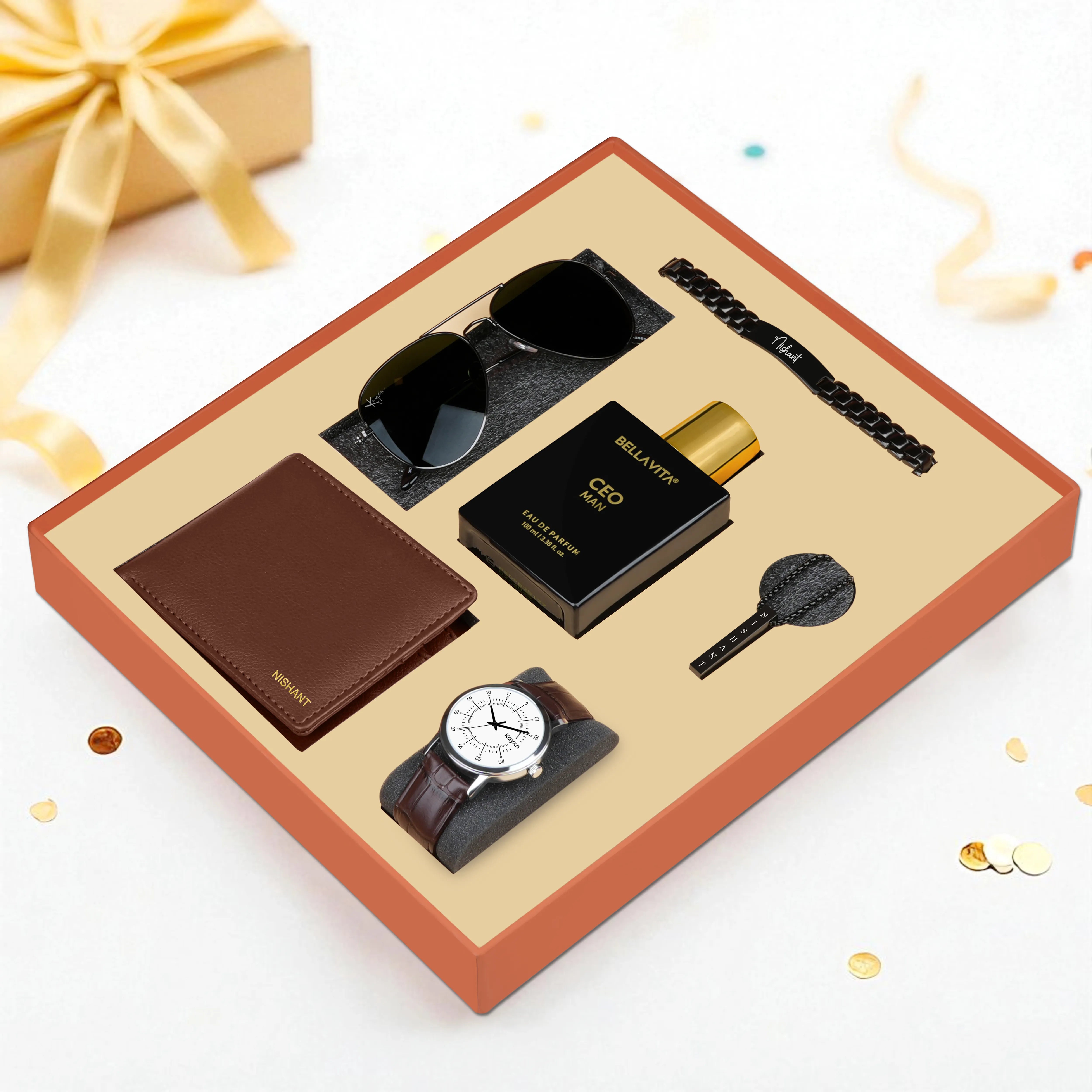 Personalized Wallet Watch Perfume Sunglasses Necklace & Bracelet Gift Set