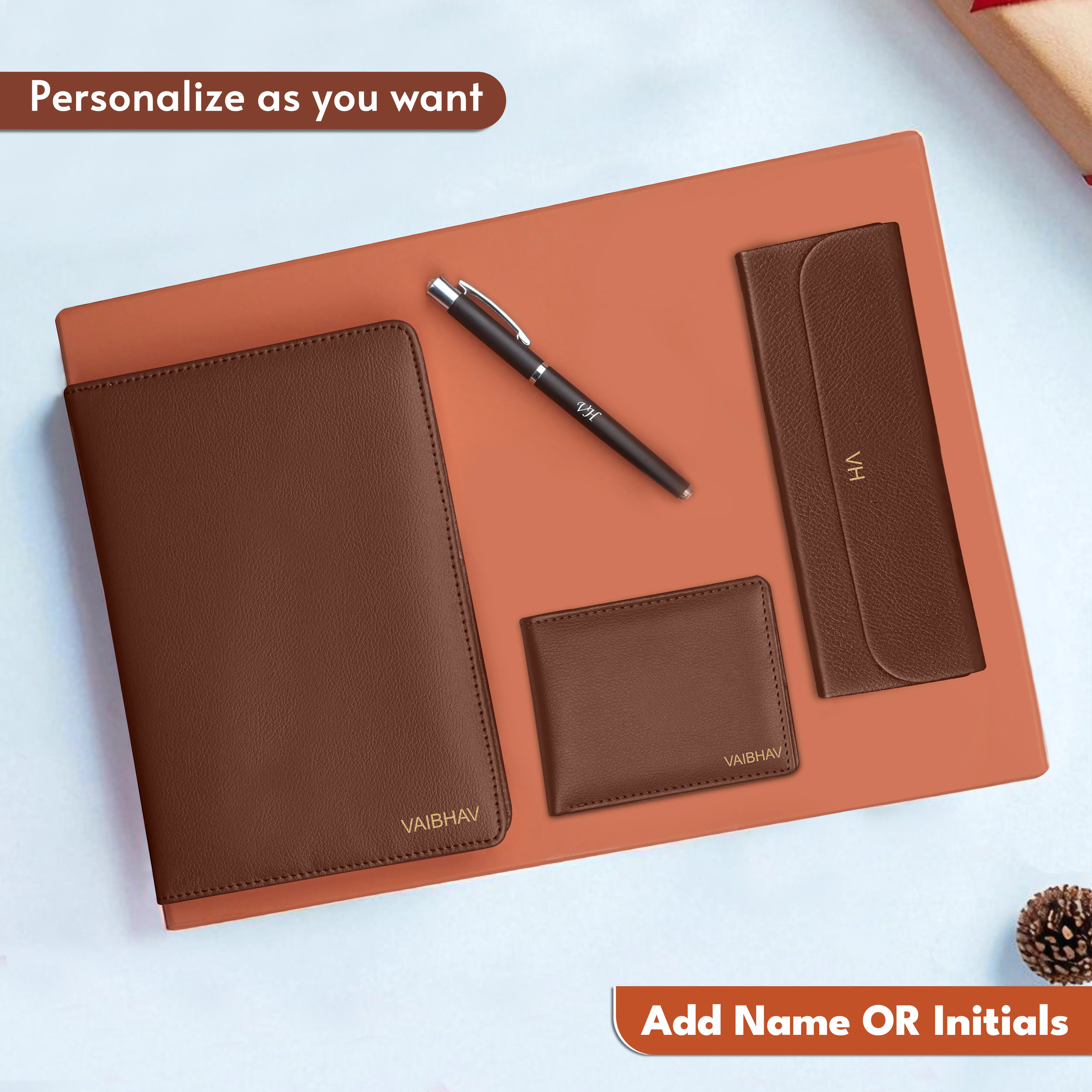Personalized Diary Pen Eyewear Case & Wallet Gift Hamper