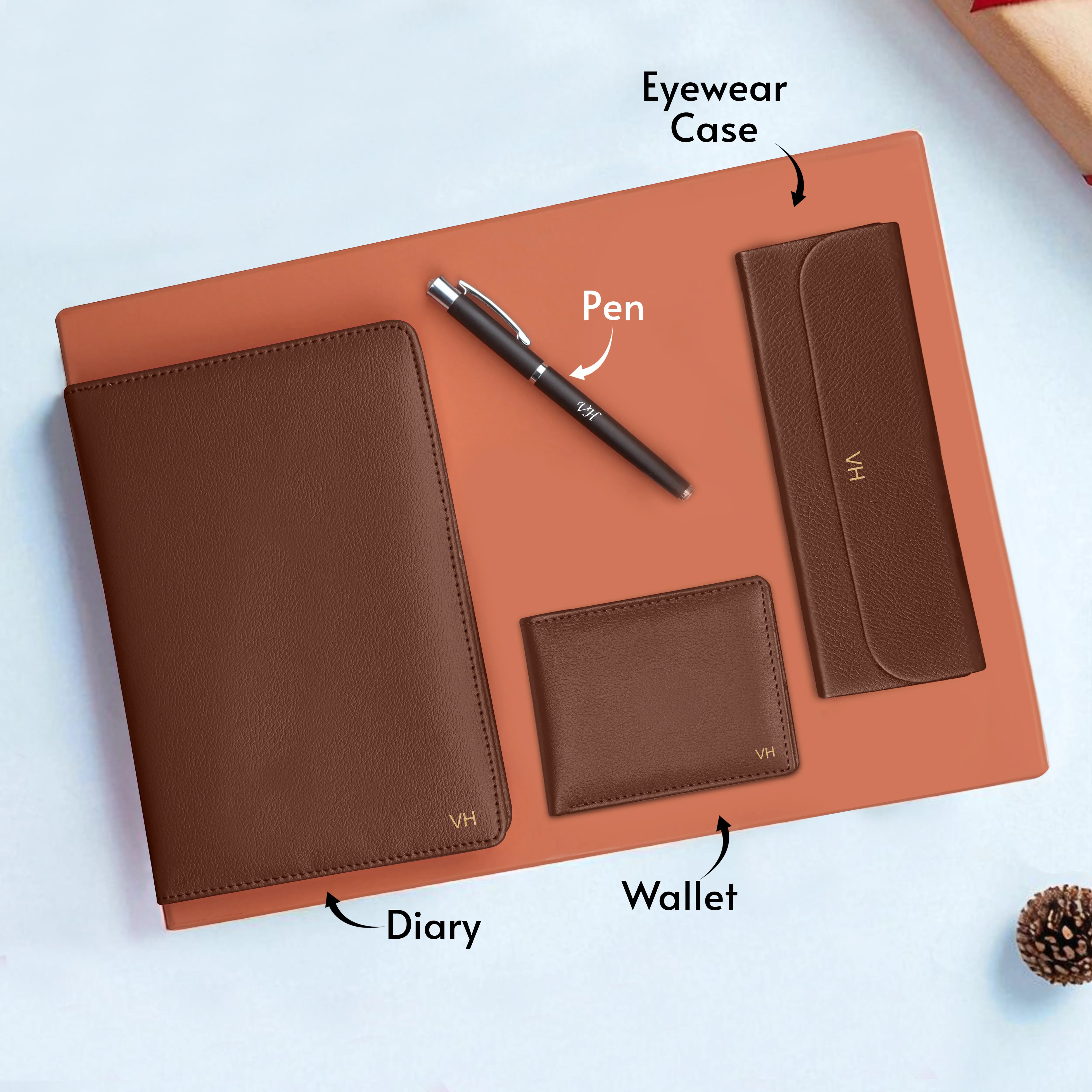 Personalized Diary Pen Eyewear Case & Wallet Gift Hamper