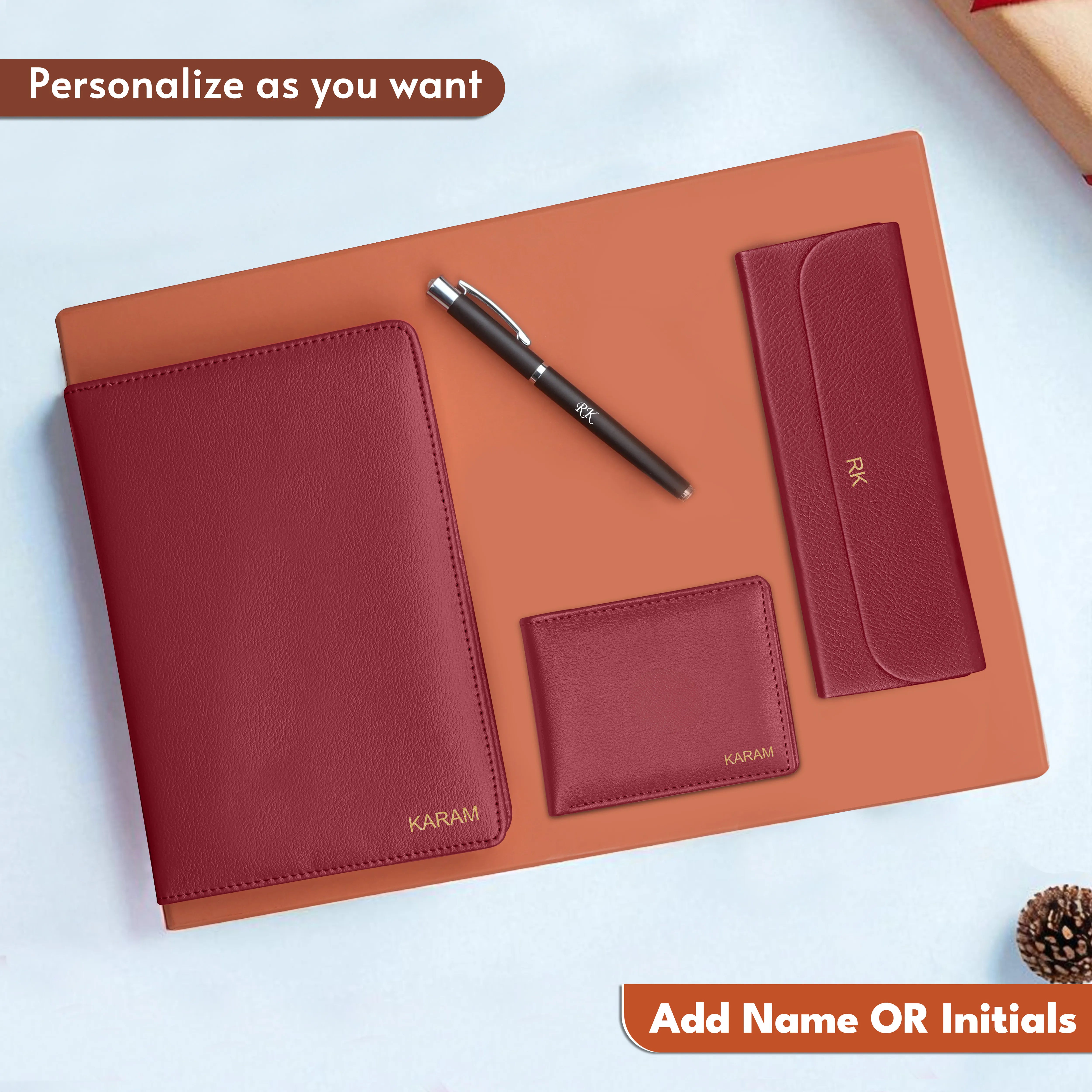 Personalized Diary Pen Eyewear Case & Wallet Gift Hamper