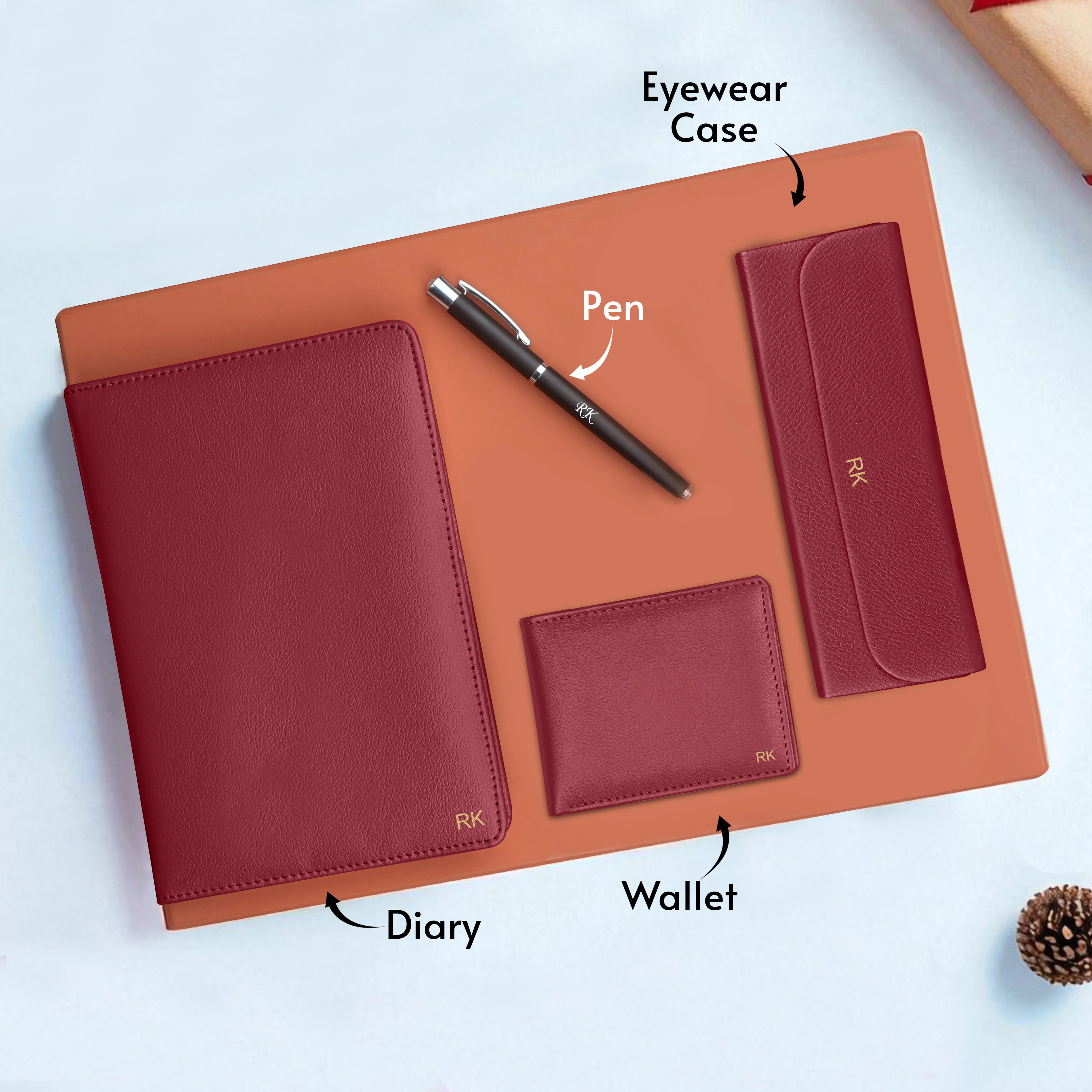 Personalized Diary Pen Eyewear Case & Wallet Gift Hamper