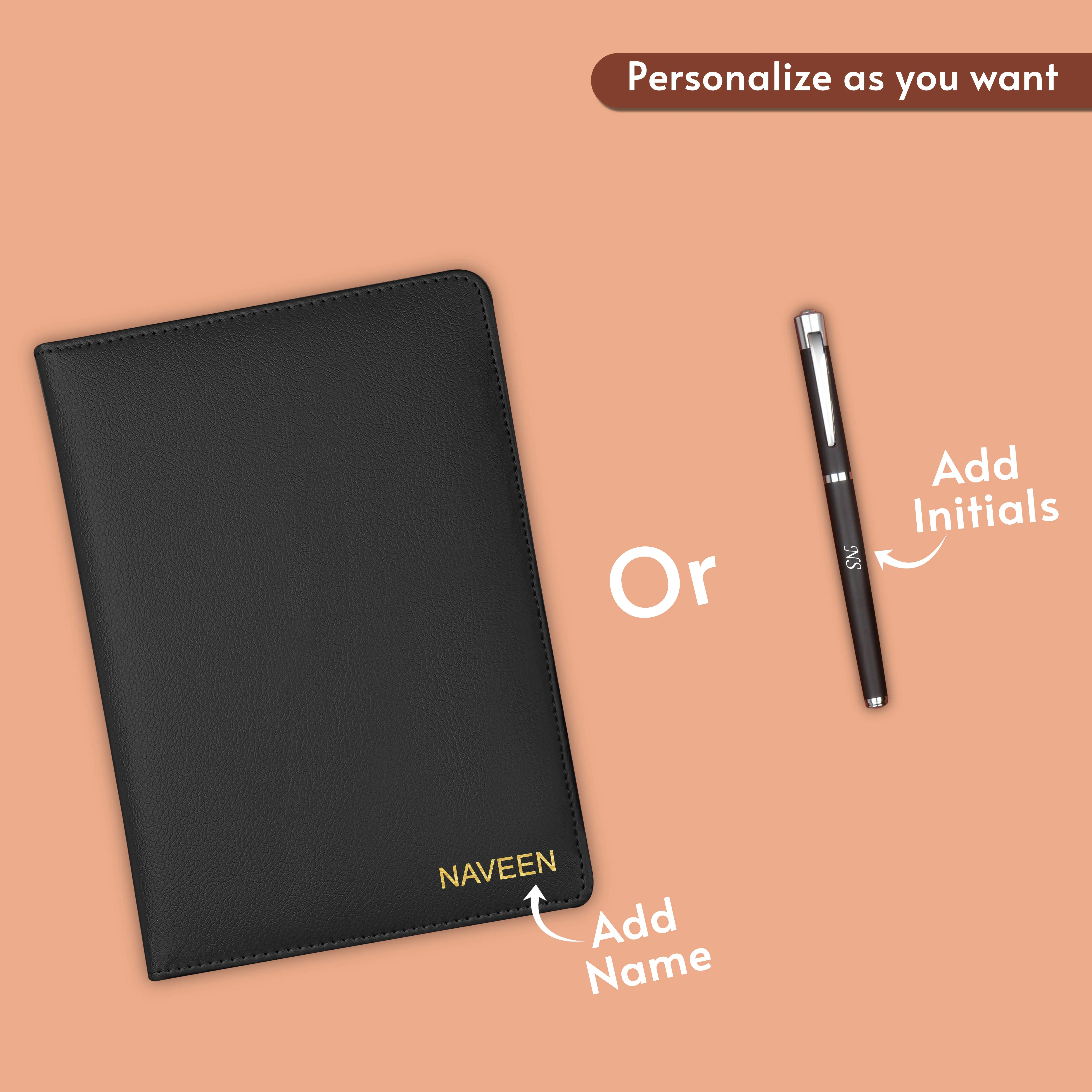 Personalized Diary Pen Power Bank Earbuds & Watch Gift Hamper