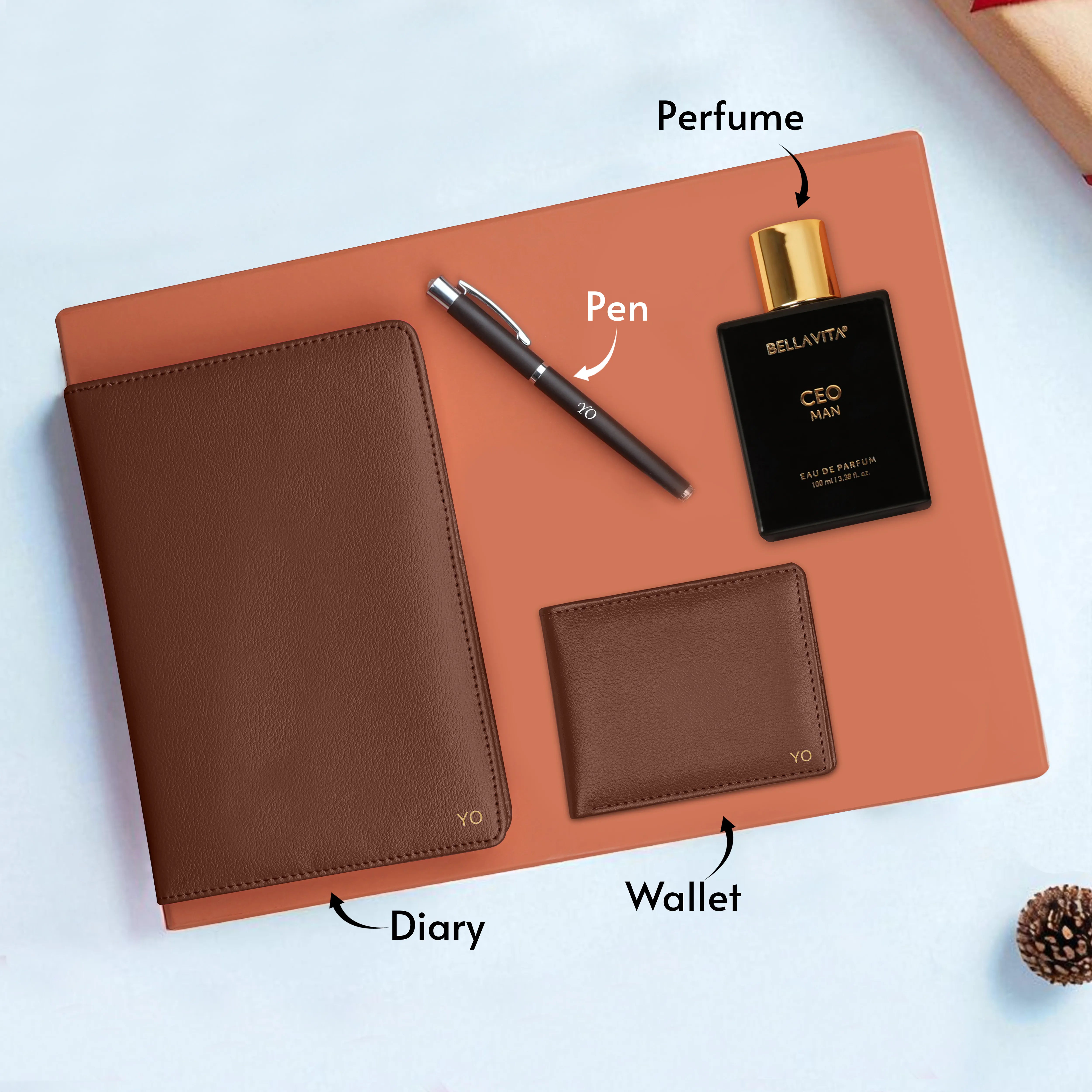 Personalized Wallet Diary Pen & Perfume Gift Hamper