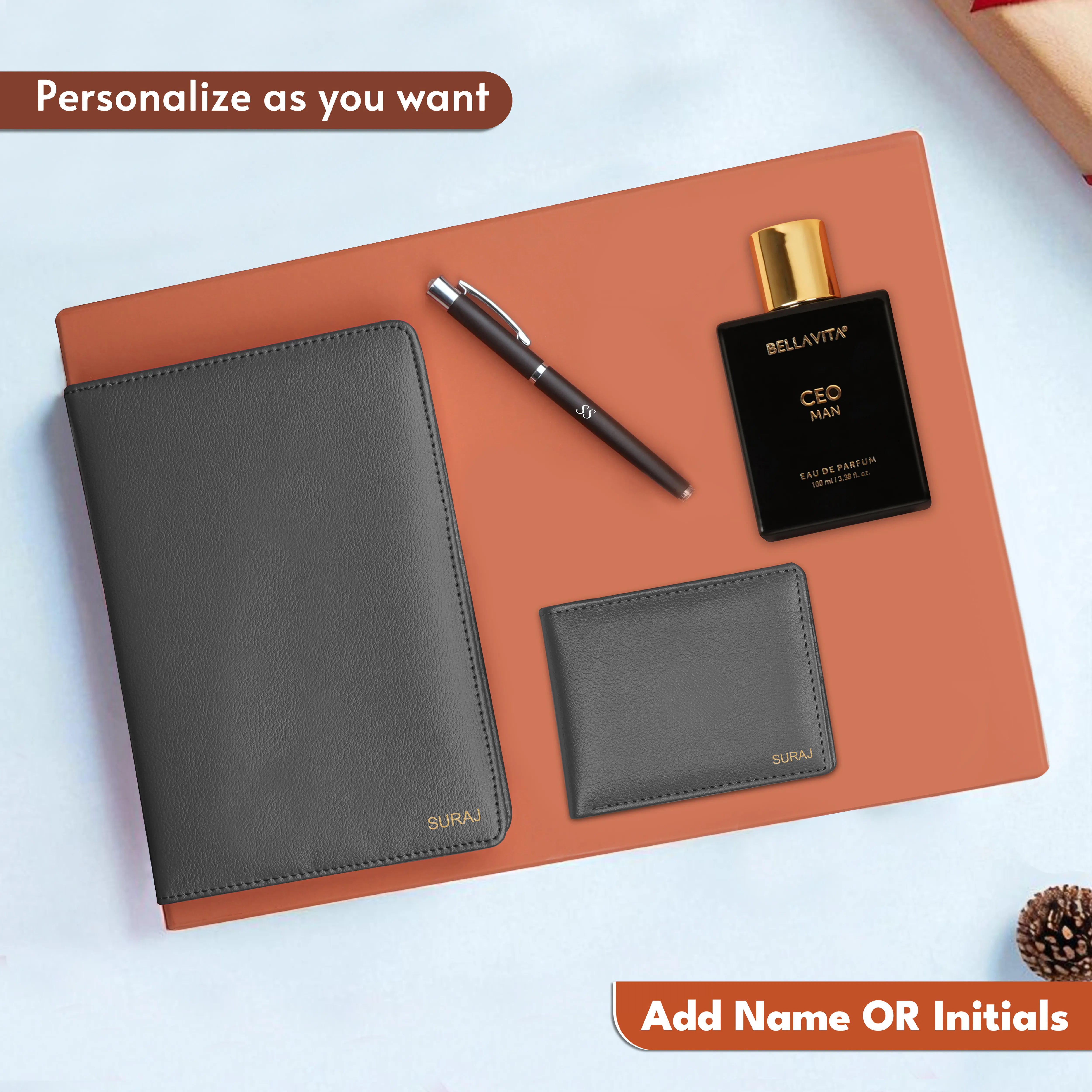 Personalized Wallet Diary Pen & Perfume Gift Hamper