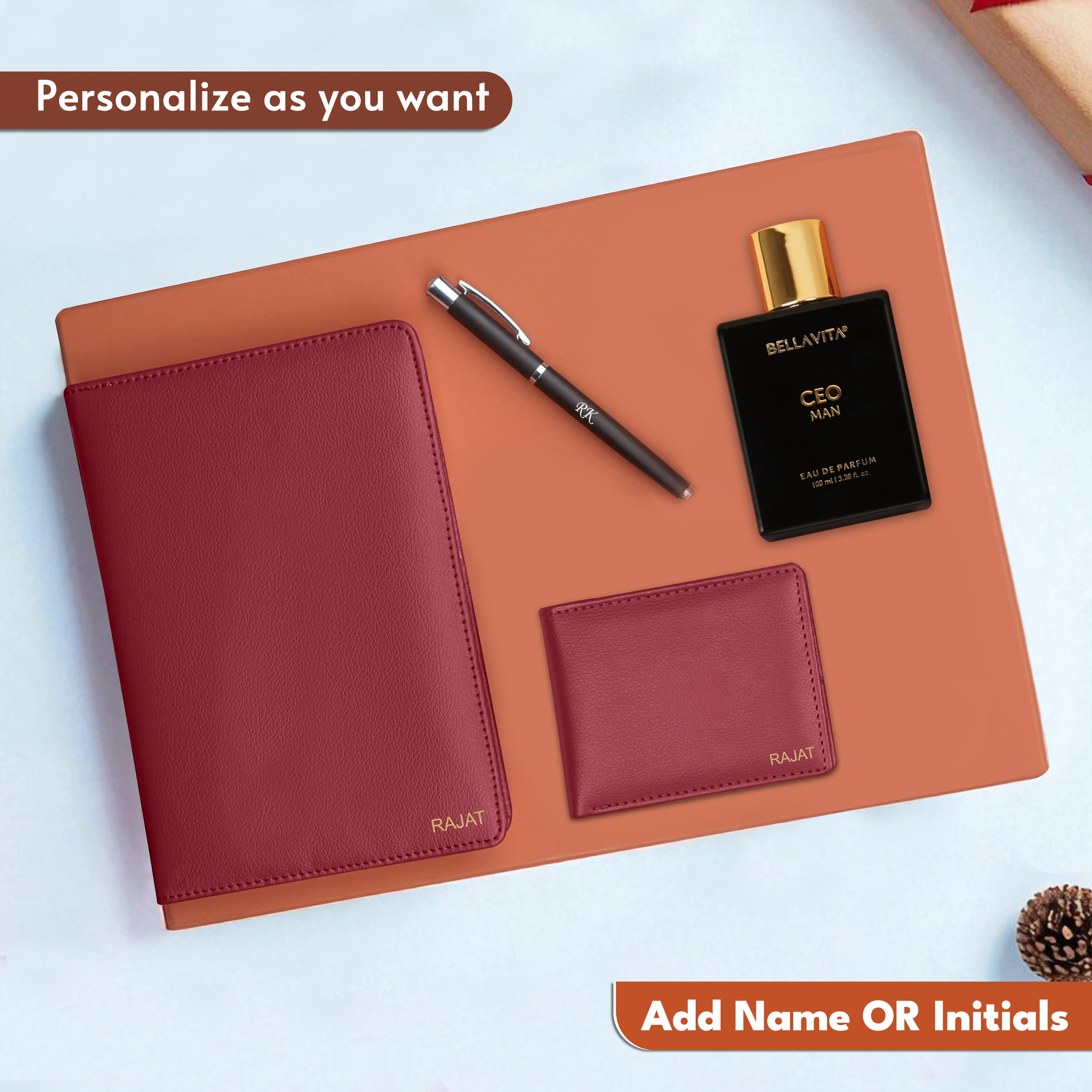 Personalized Wallet Diary Pen & Perfume Gift Hamper