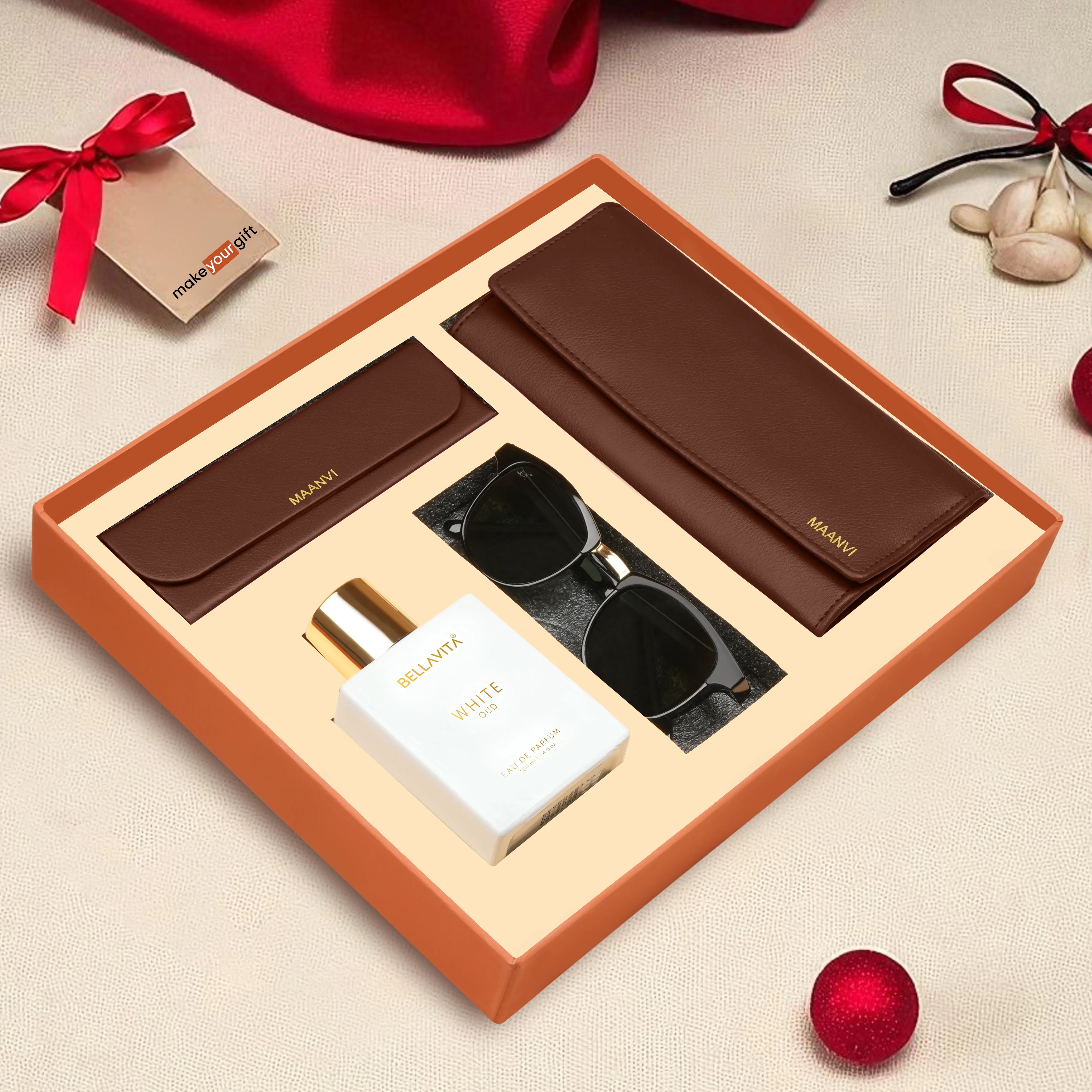 Personalized Clutch Eyewear Case Sunglasses & Perfume Gift Hamper
