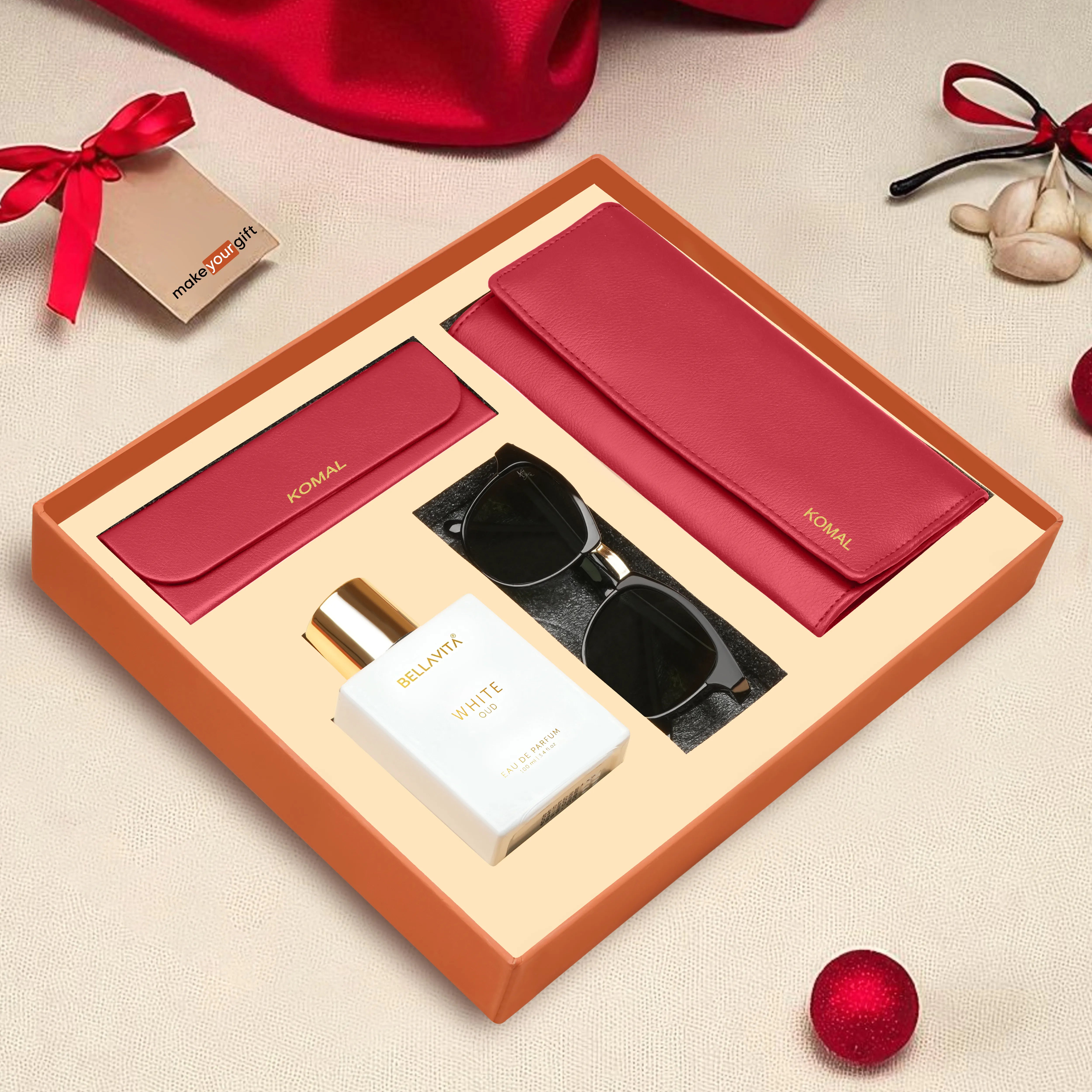 Personalized Clutch Eyewear Case Sunglasses & Perfume Gift Hamper