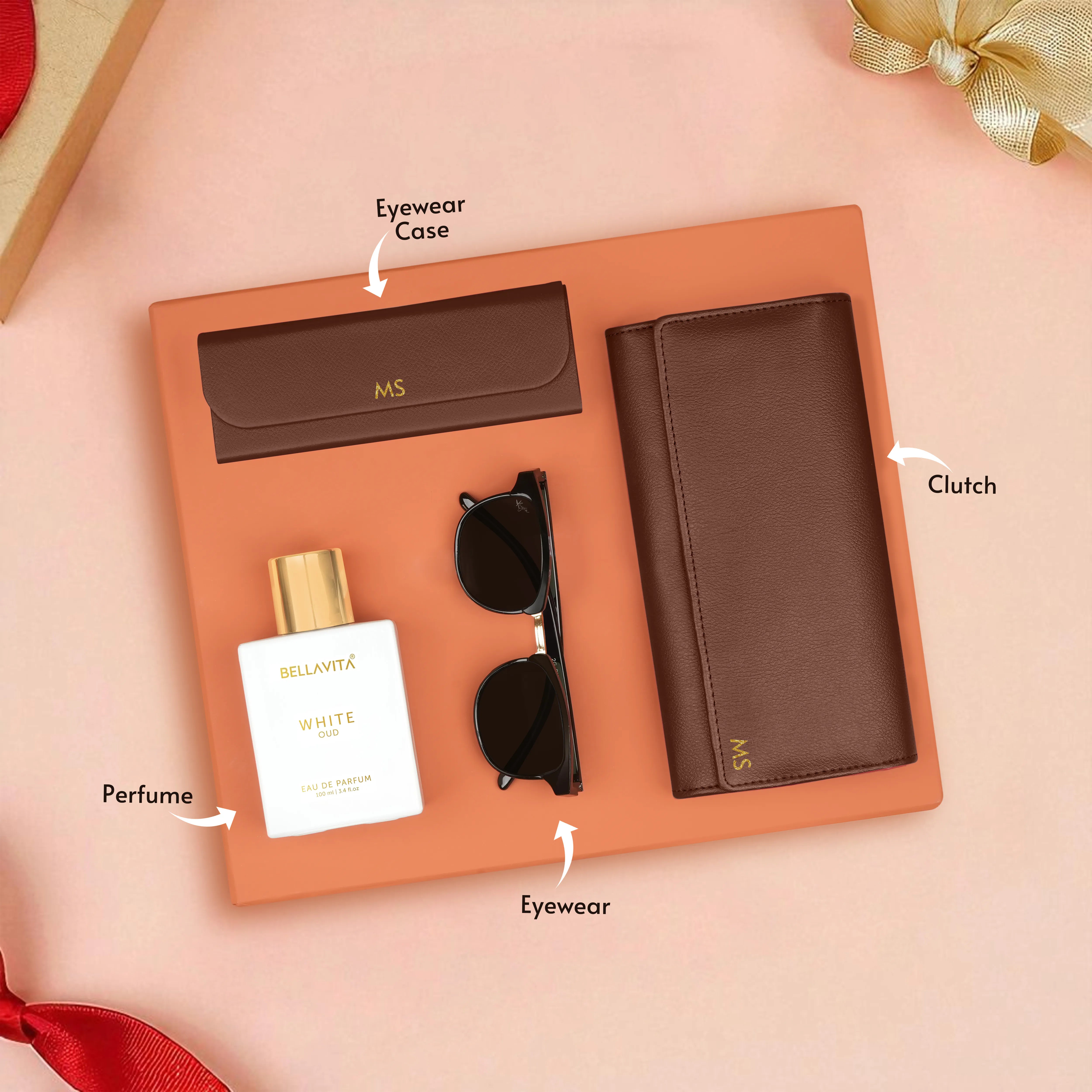 Personalized Clutch Eyewear Case Sunglasses & Perfume Gift Hamper