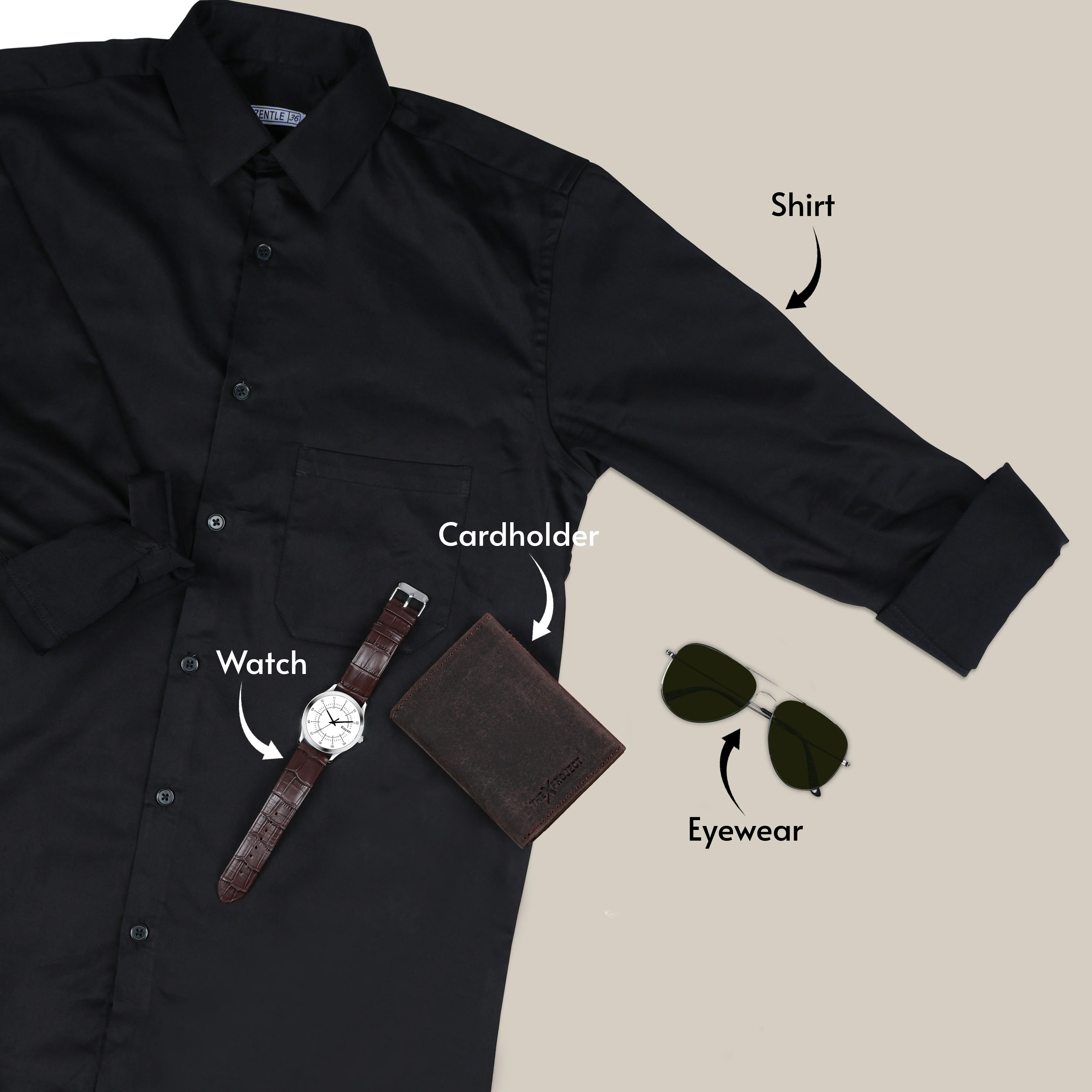 Leather Cardholder Shirt Watch & Sunglasses Gift Hamper