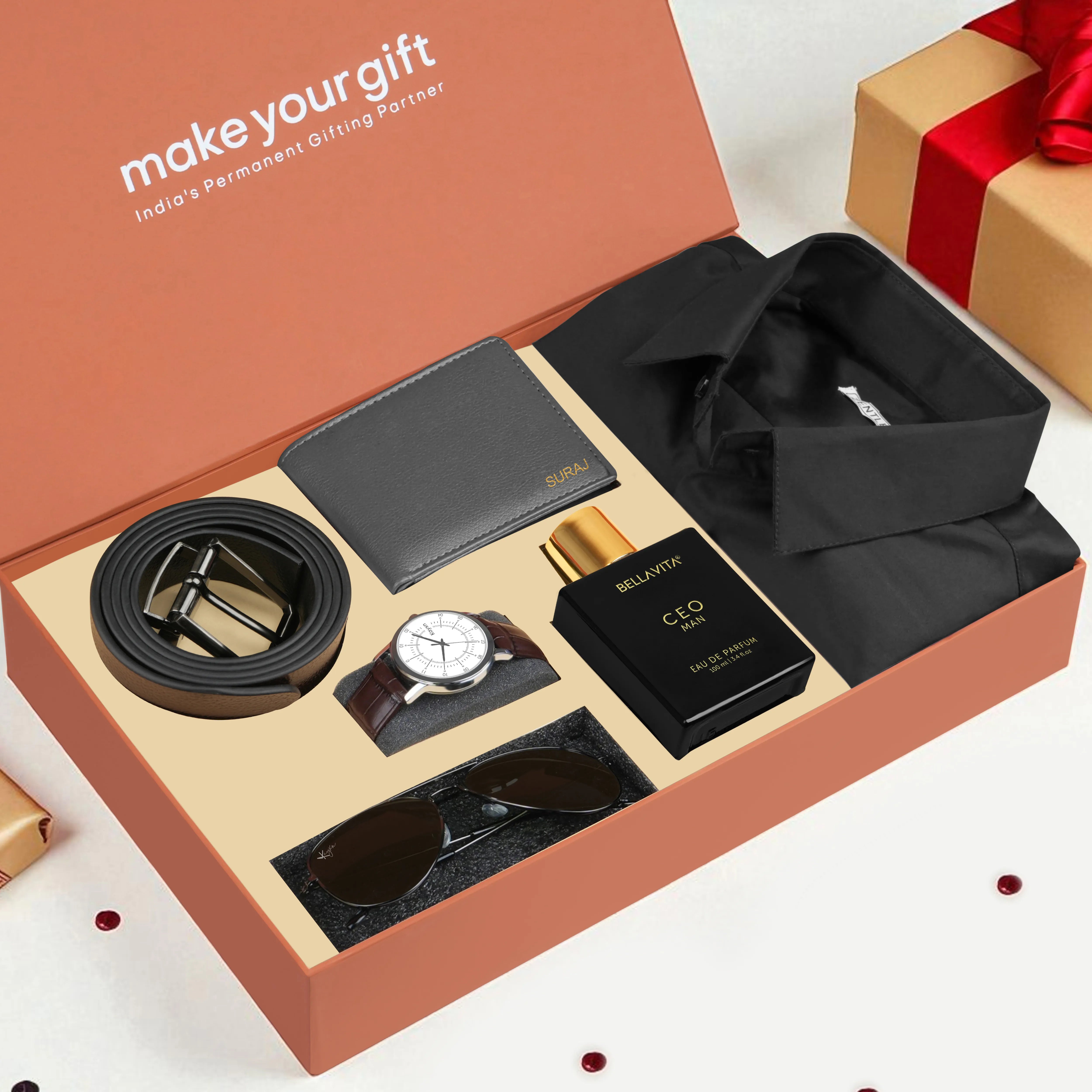 Wallet Shirt Belt Perfume Sunglasses & Watch Gift Hamper