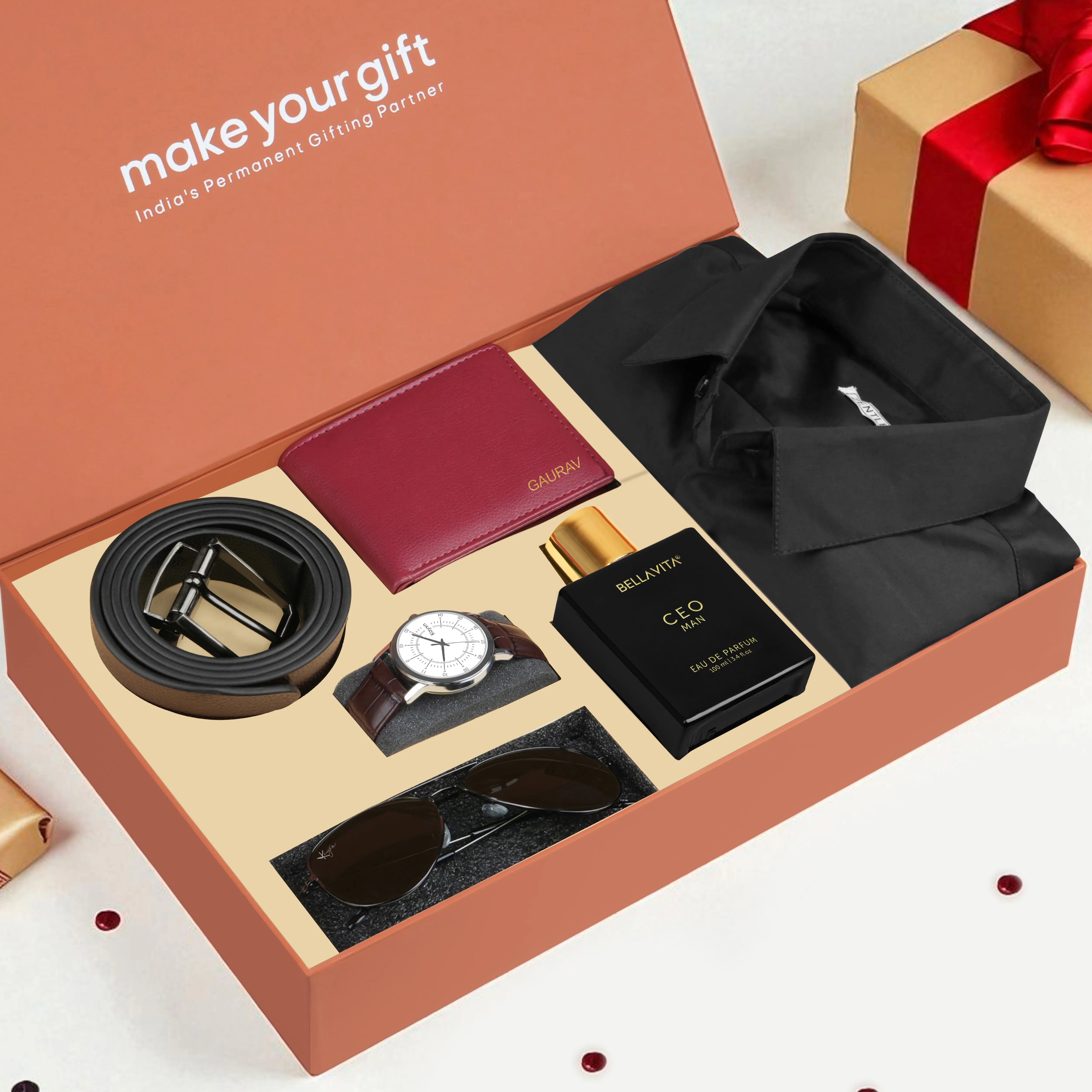 Wallet Shirt Belt Perfume Sunglasses & Watch Gift Hamper