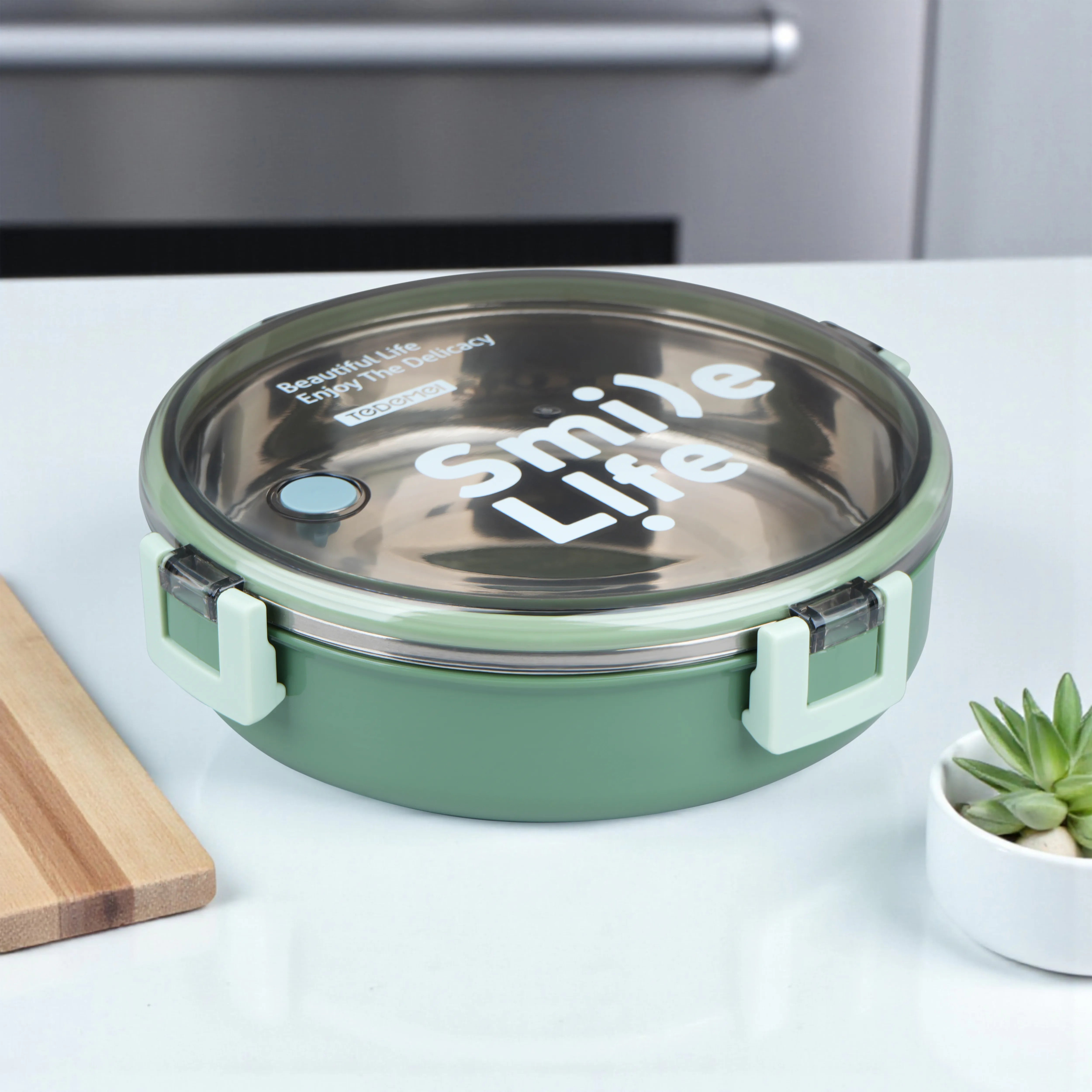 Smile Life Round Bento Lunch Box