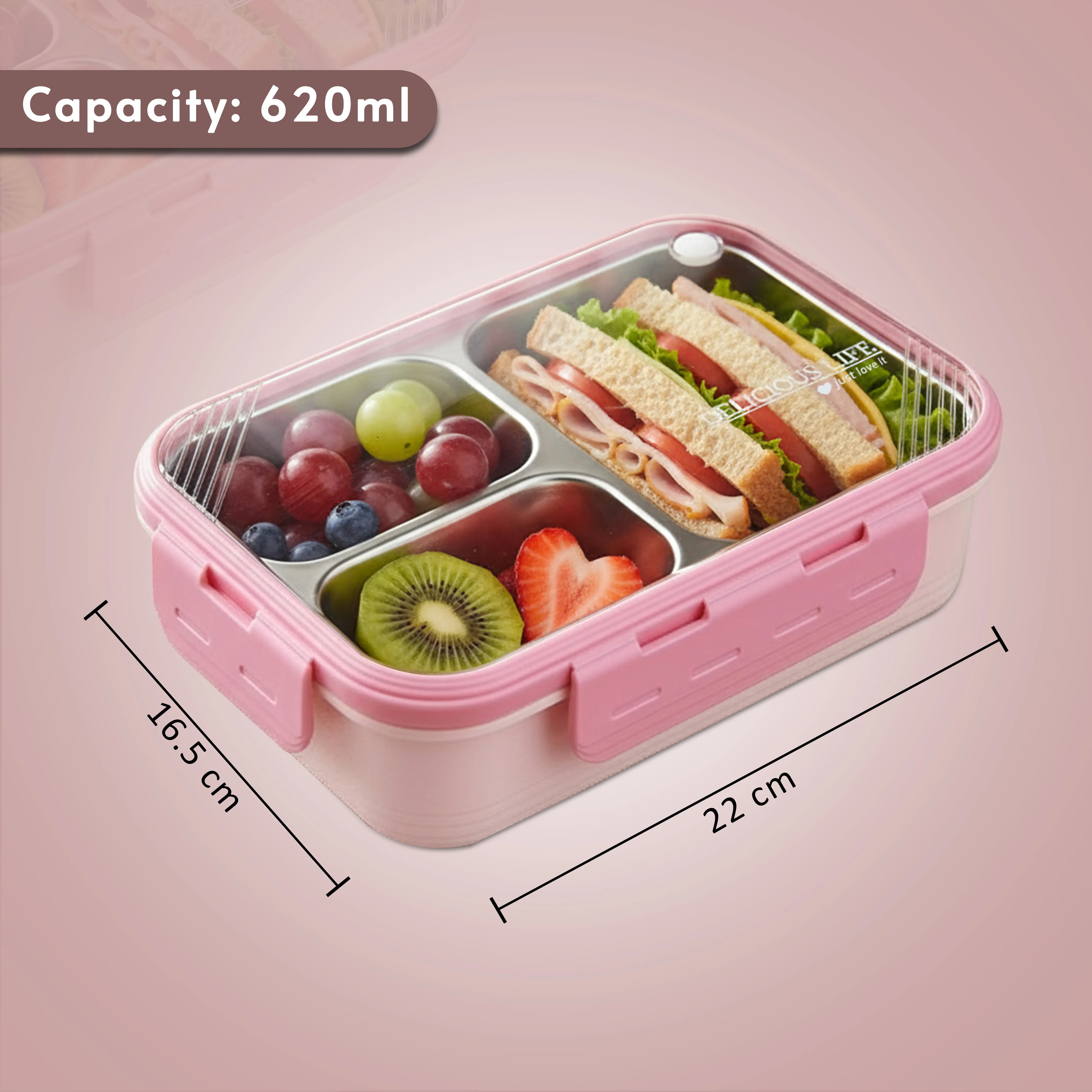 Delicious Life 3-Compartment Bento Lunch Box