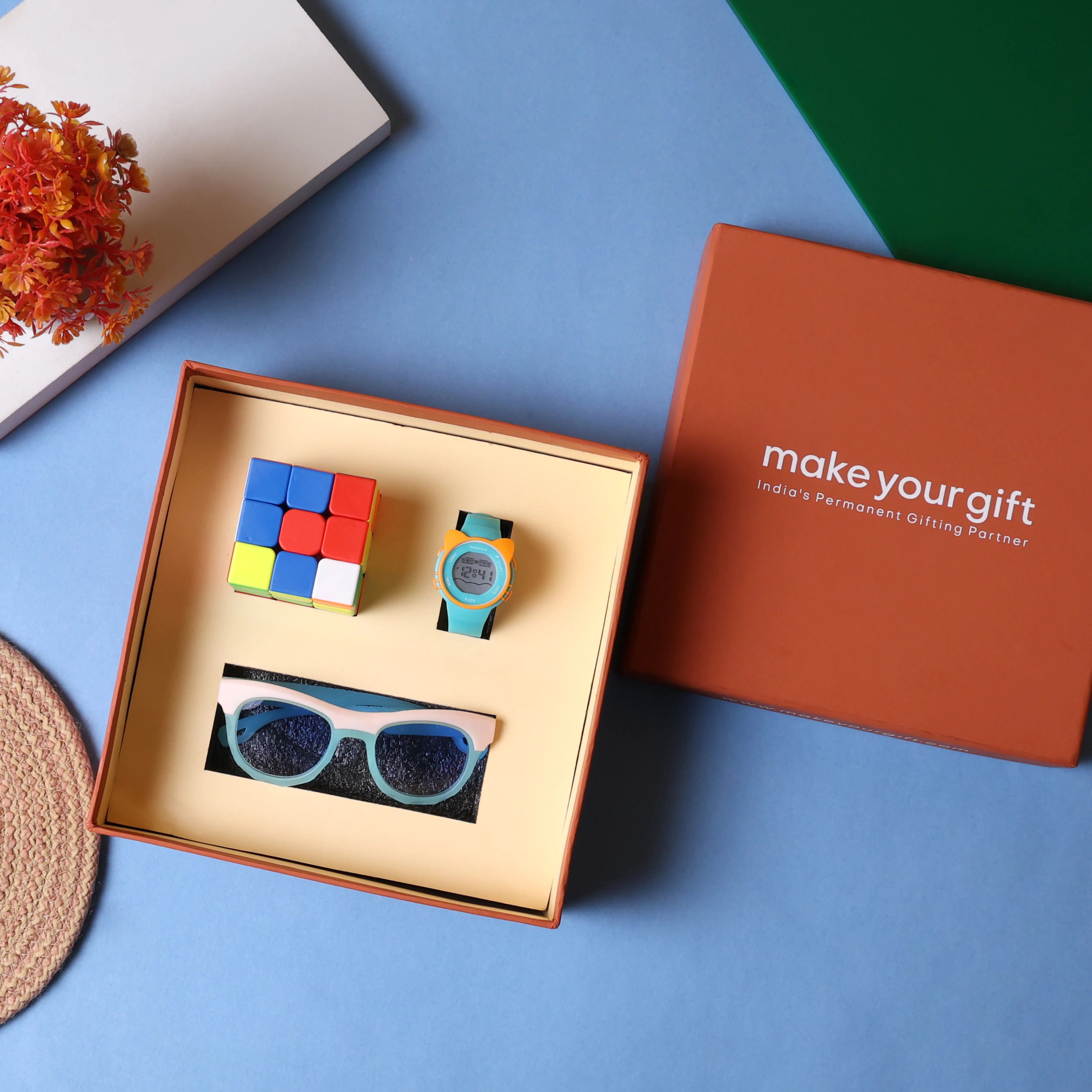 Watch & Sunglasses With Rubik's Cube Kids Gift Hamper