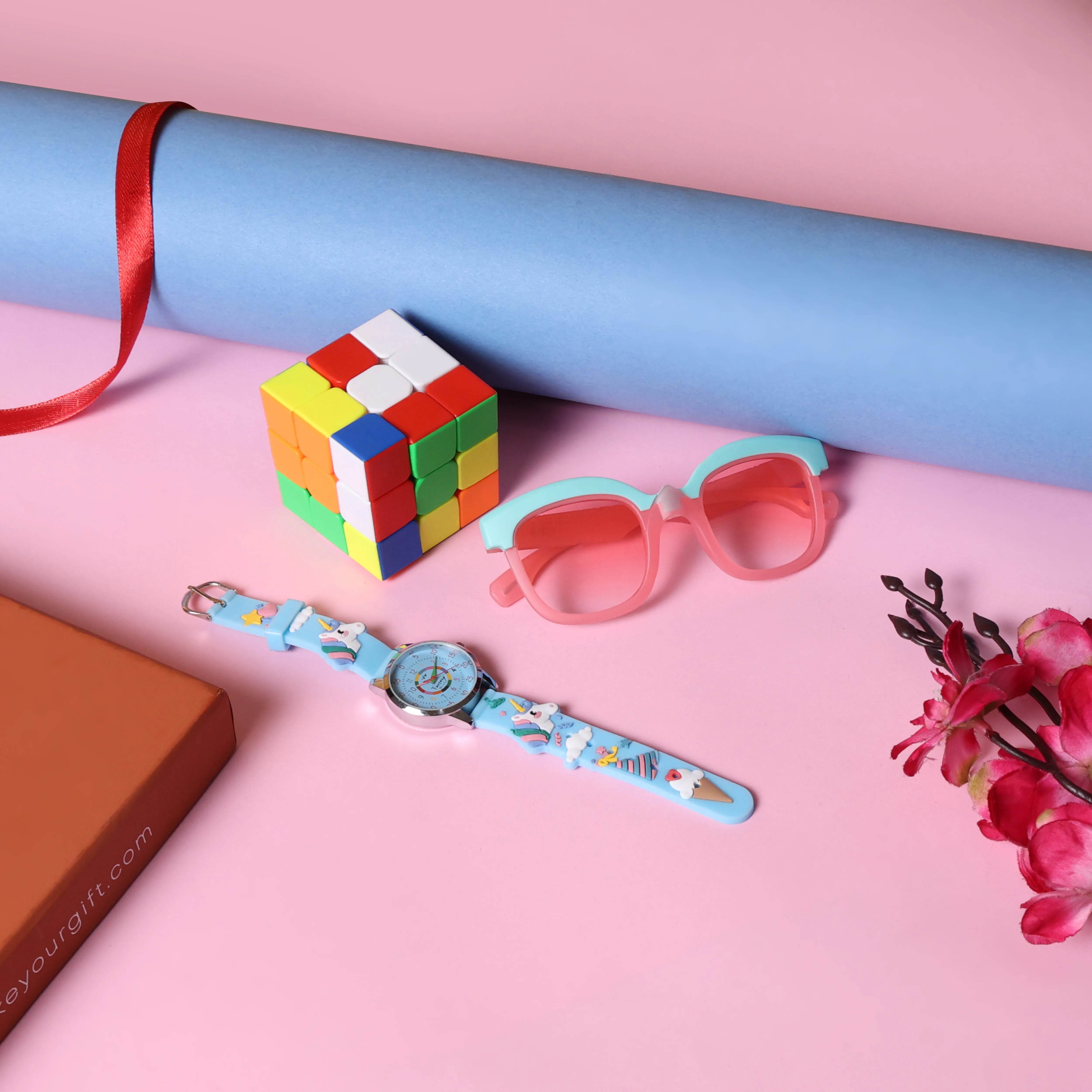 Watch & Sunglasses With Rubik's Cube Kids Gift Hamper