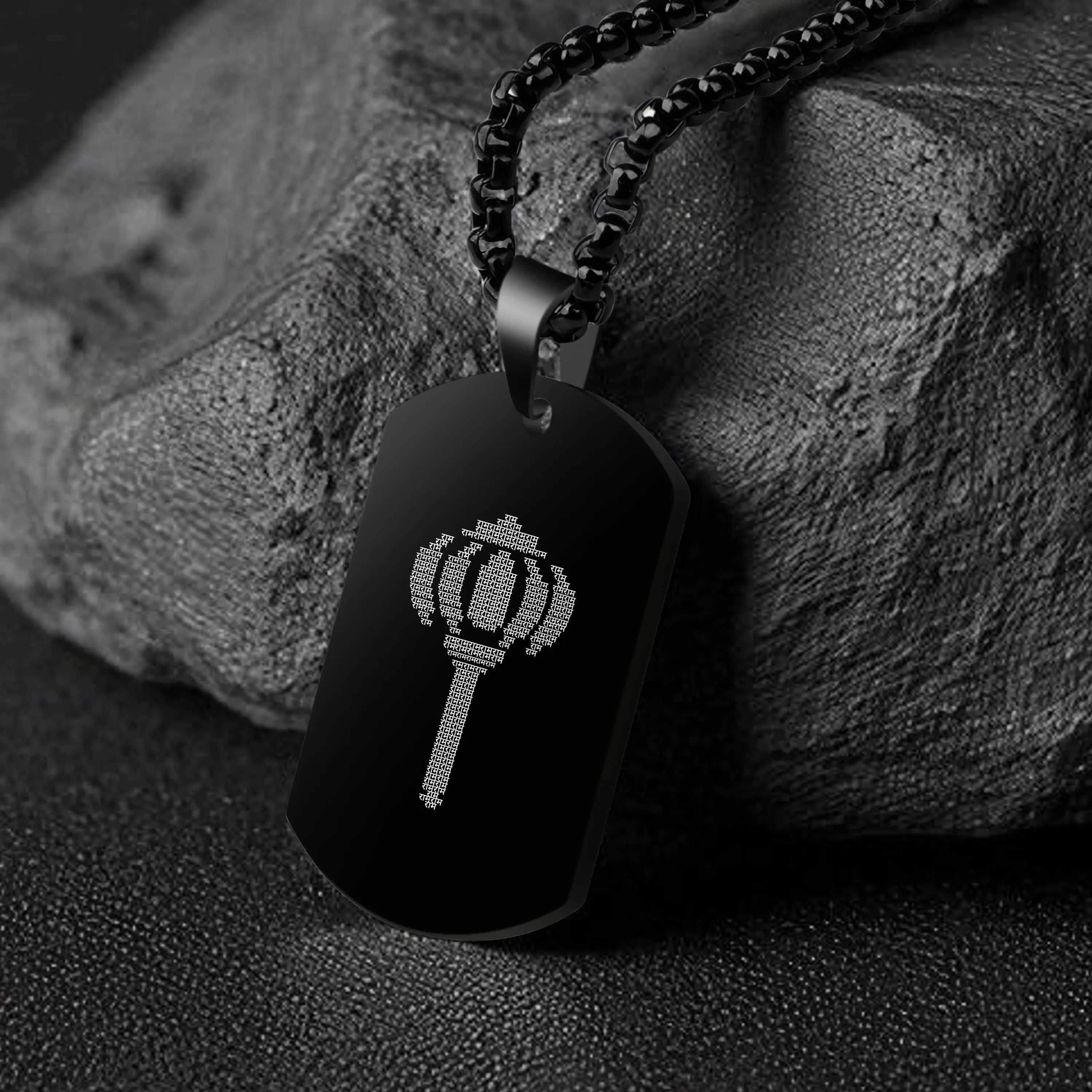 Hanuman Gadaa Black Stainless Steel Pendant & Chain Set