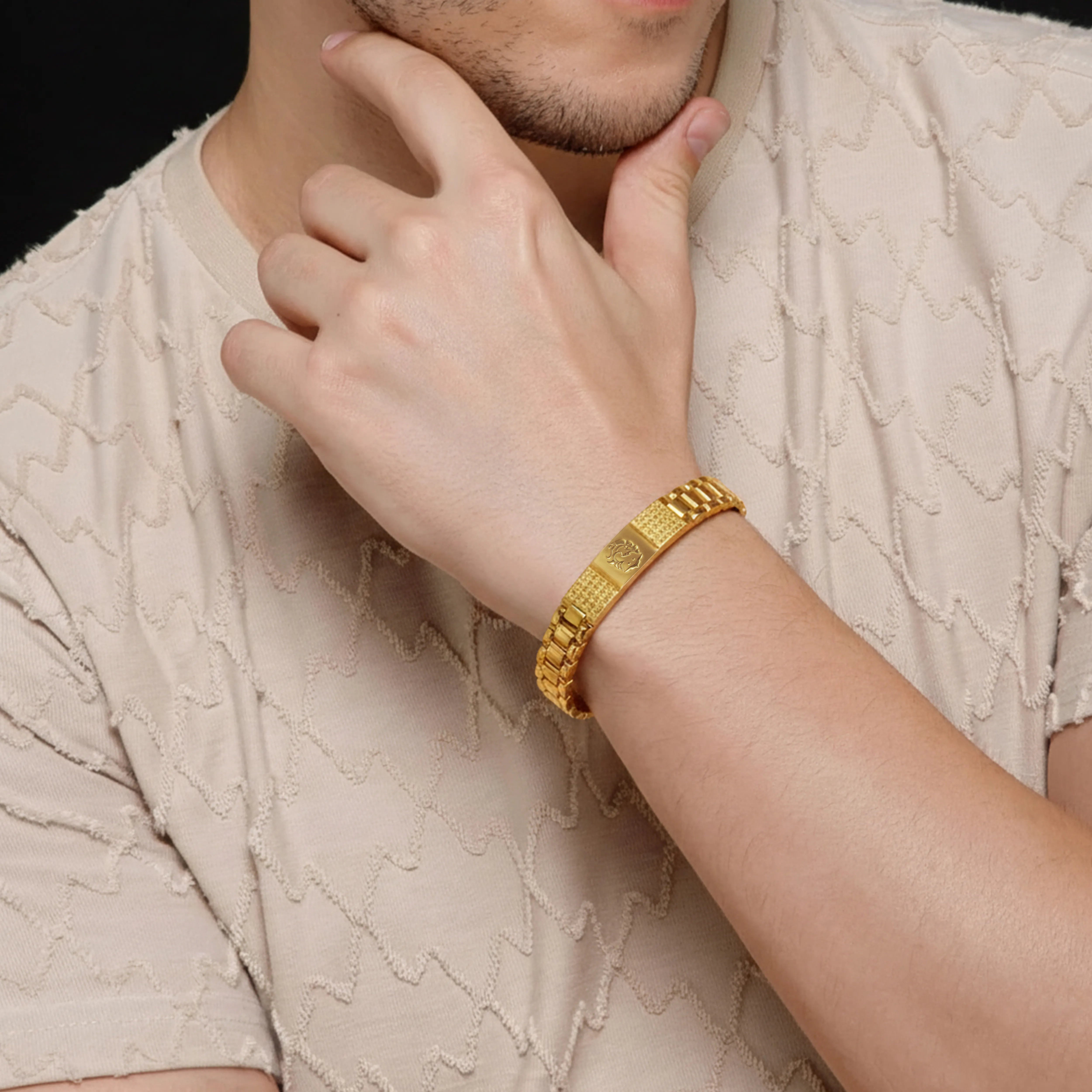 Shri Ganesha Gold Plated Spiritual Bracelet