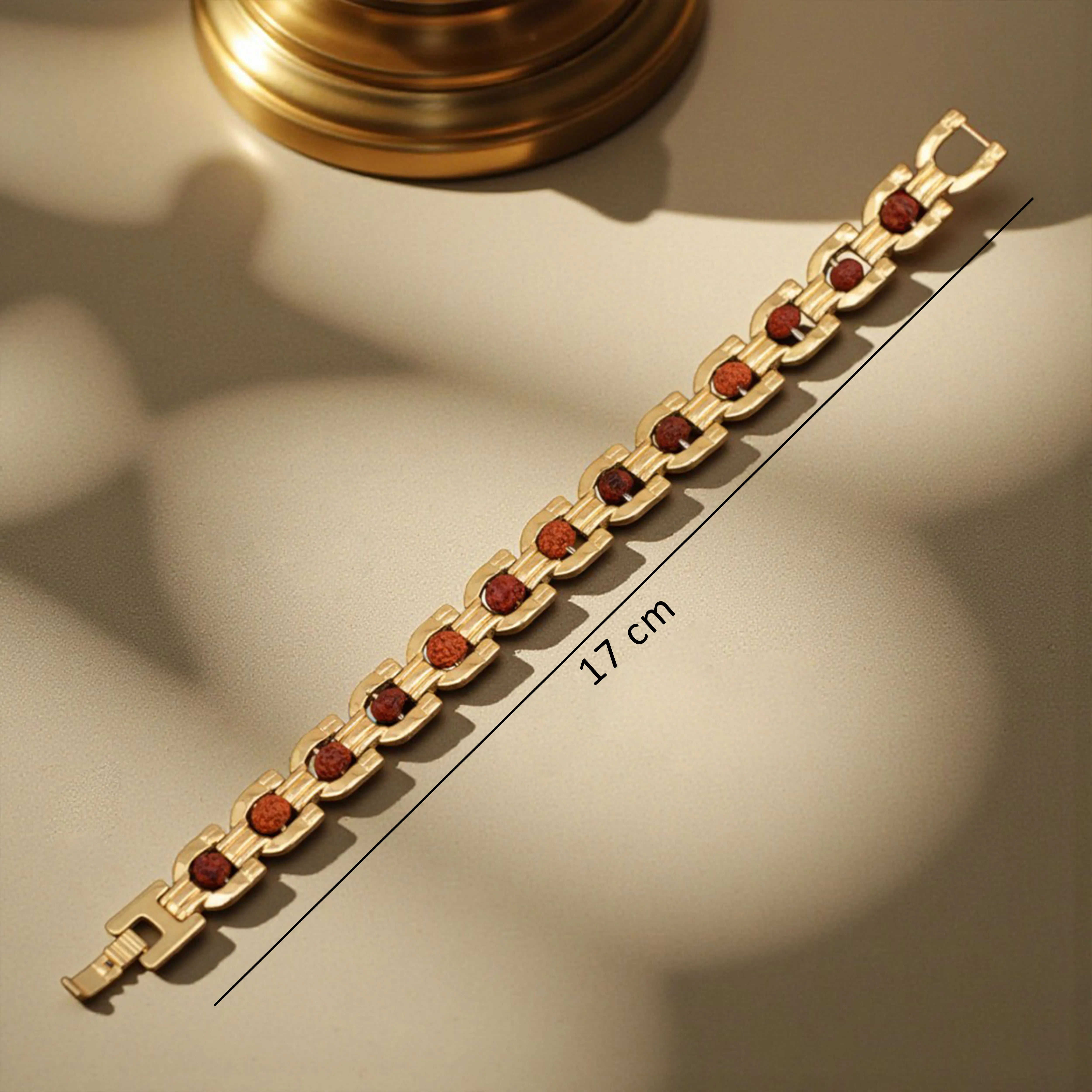 Rudraksha Arc Gold Plated Spiritual Bracelet