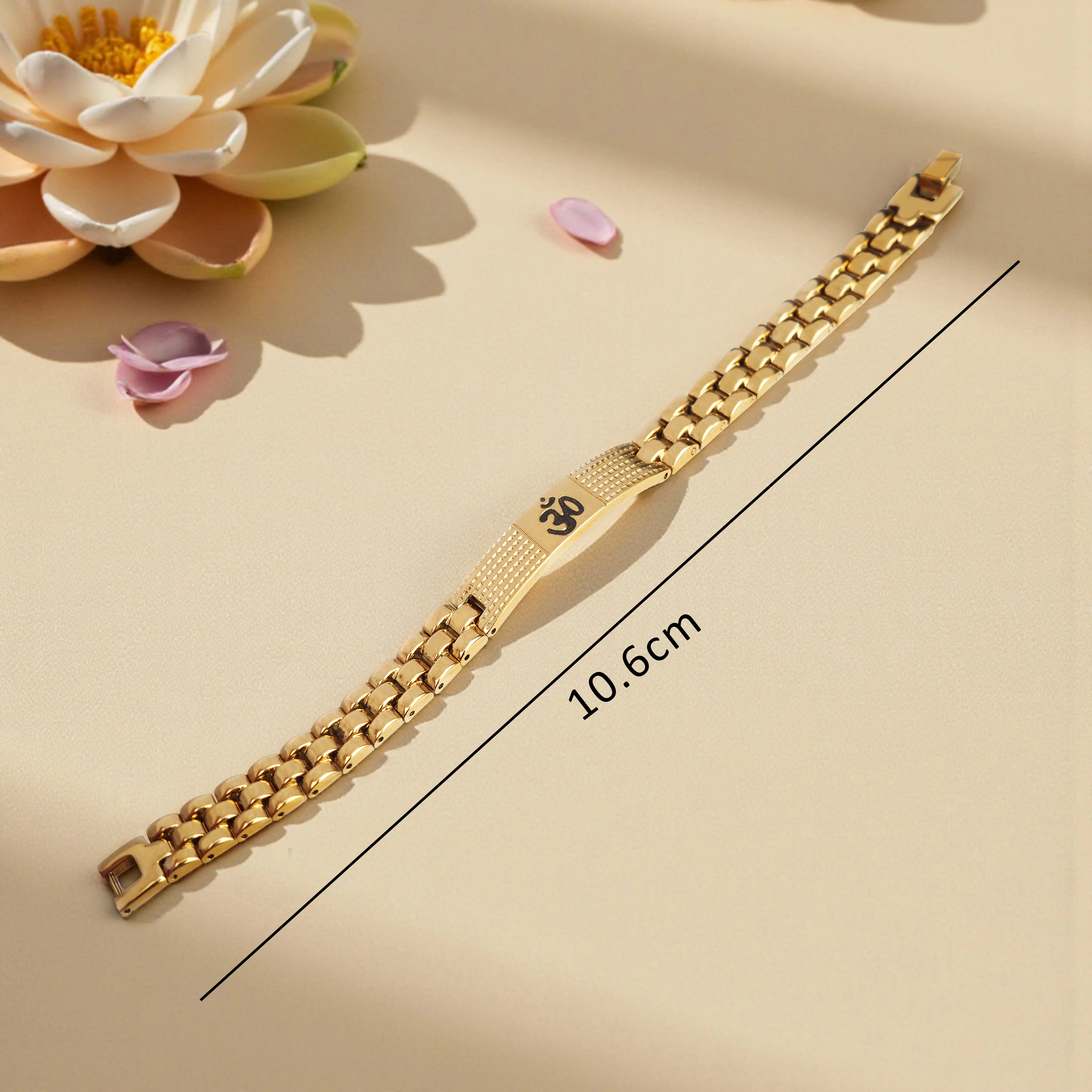 Om Shakti Gold Plated Spiritual Bracelet