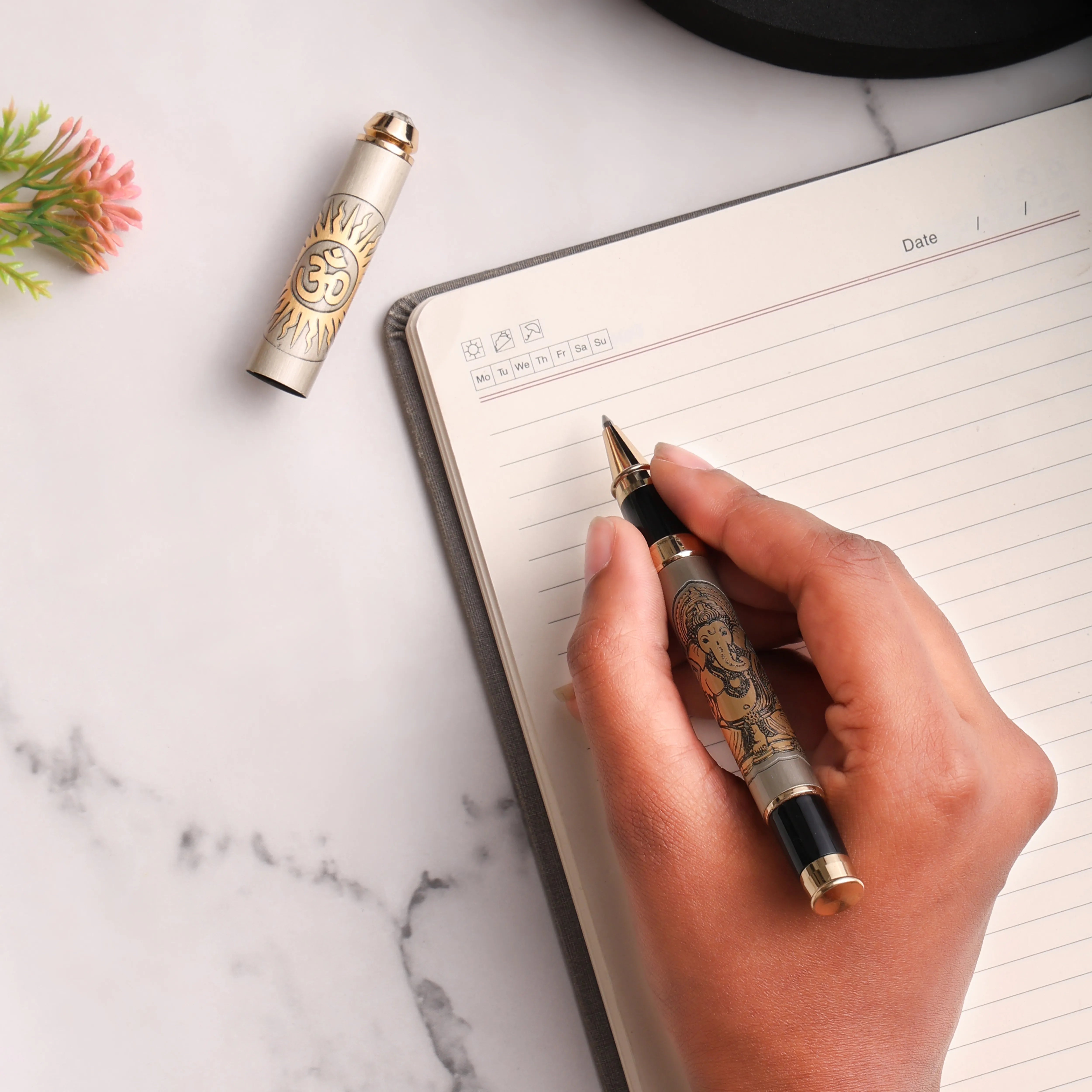 Divine Ink Lord Ganesha Edition Premium Metal Roller Pen