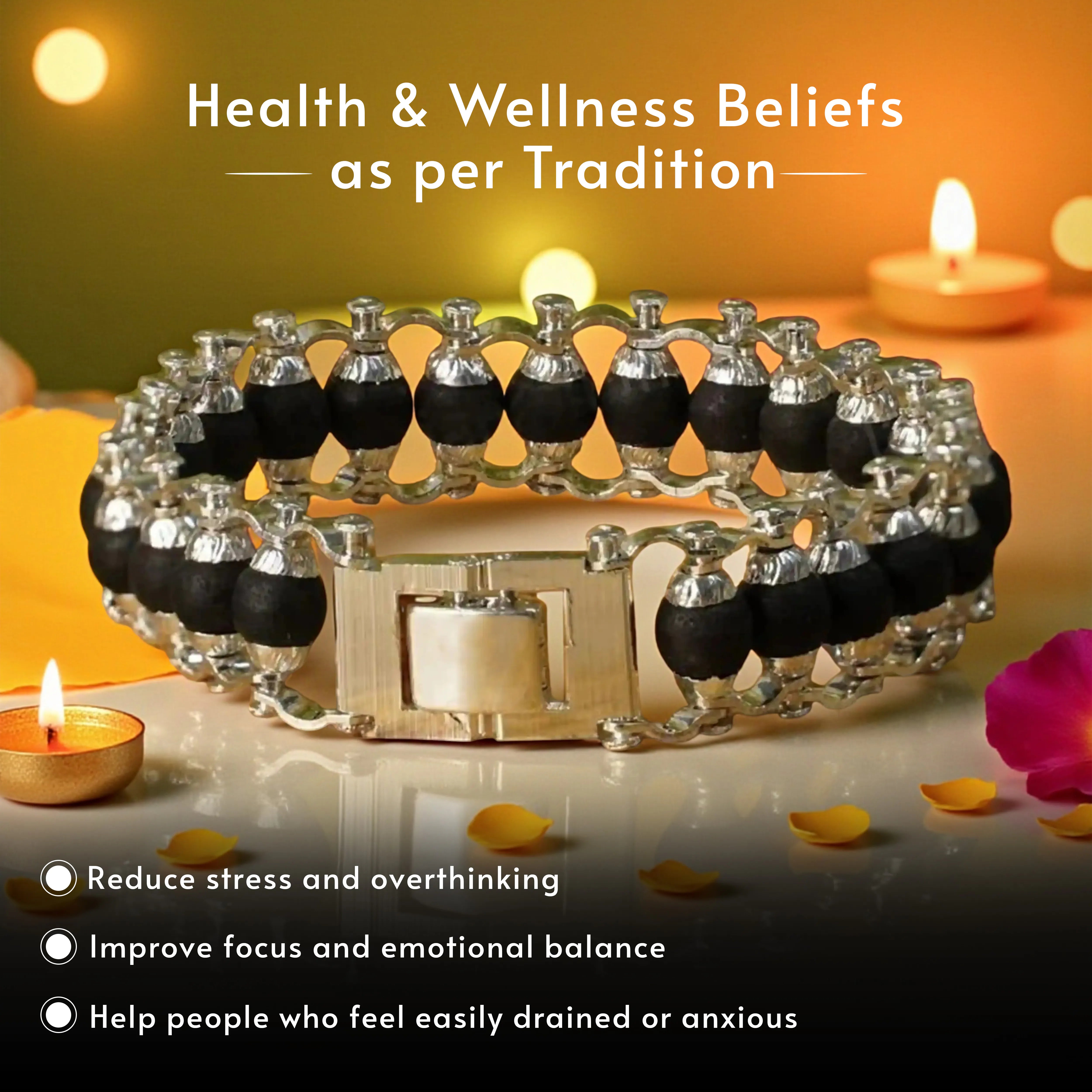 Silver Plated Karungali Bracelet