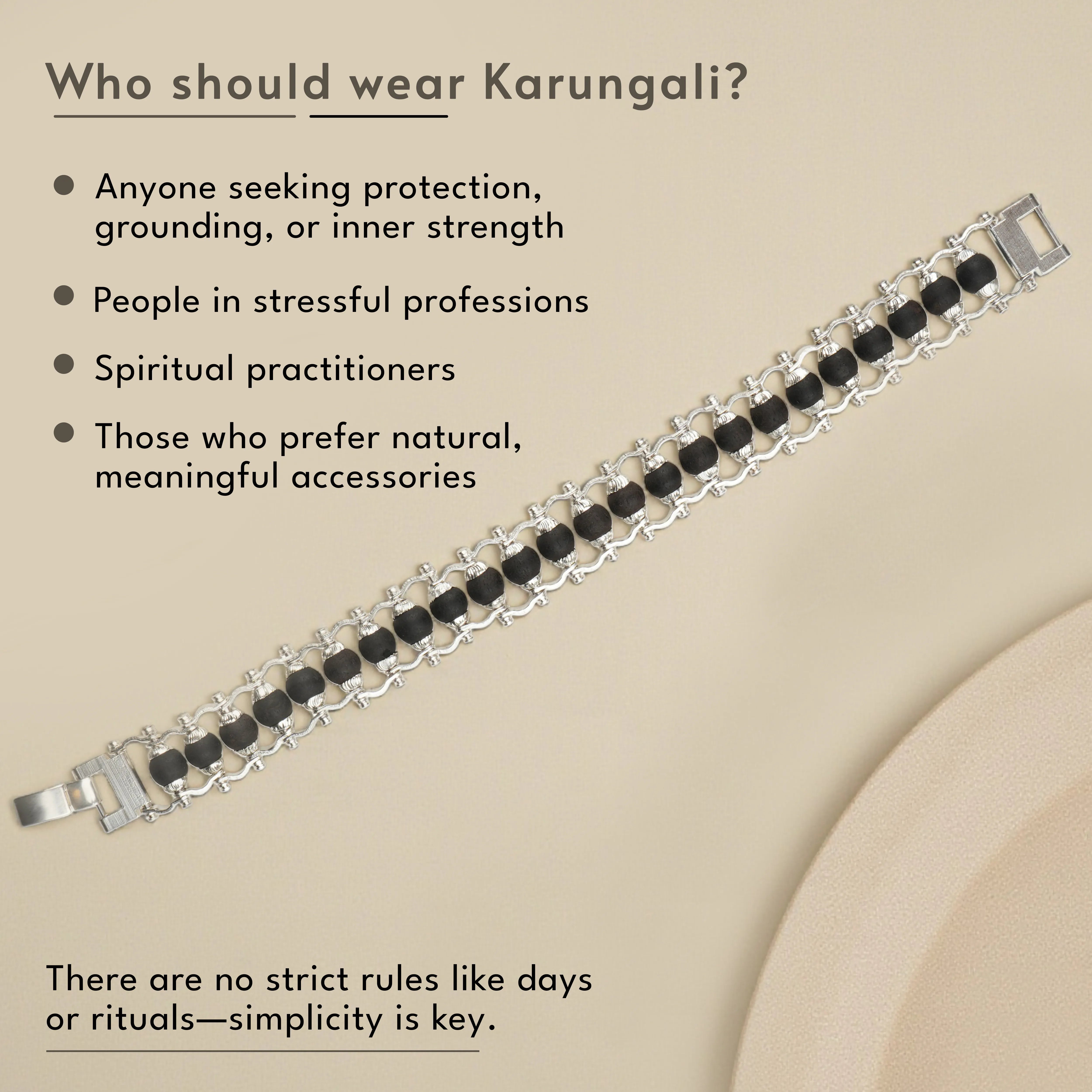 Silver Plated Karungali Bracelet
