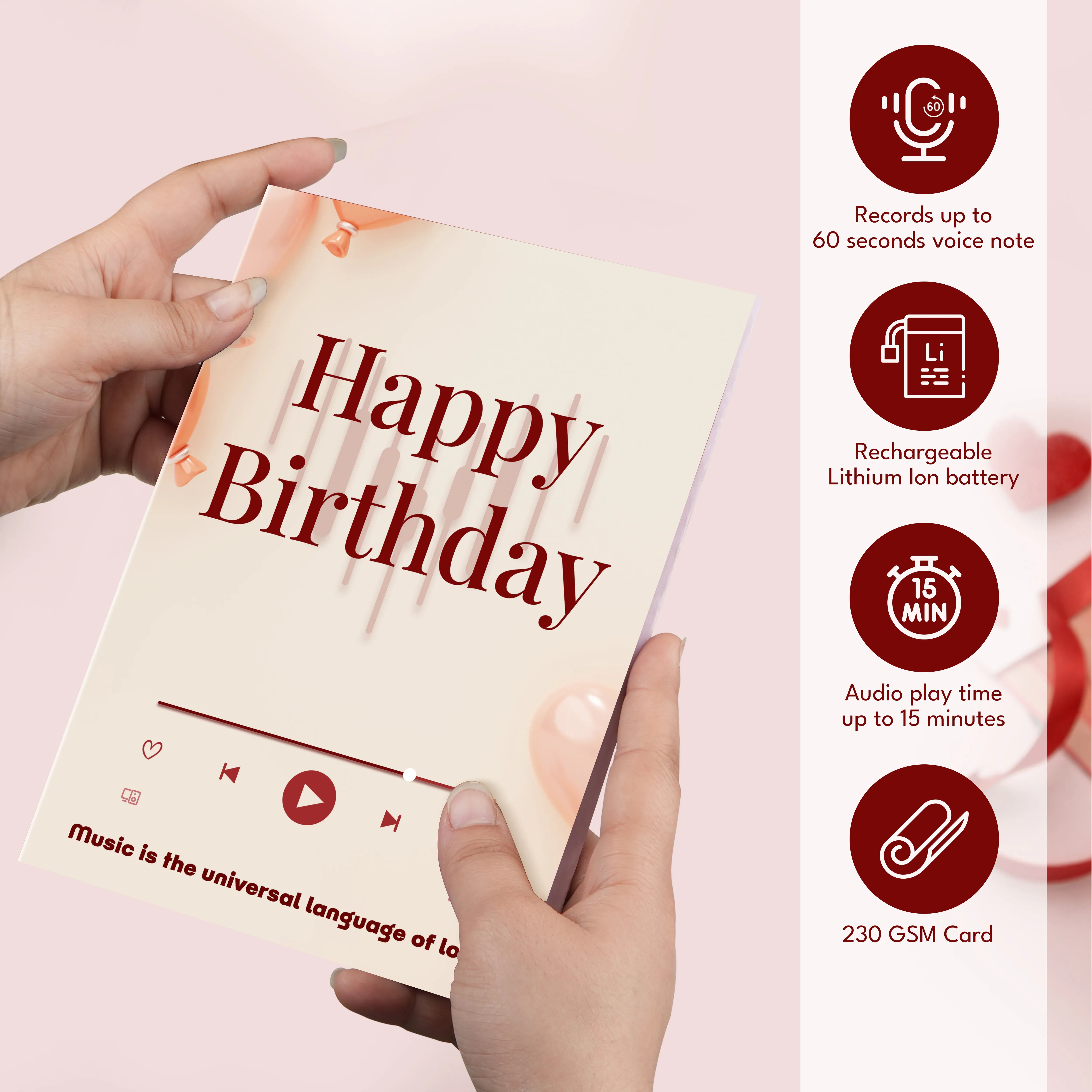 Personalized Happy Birthday Day Audio Greeting Card