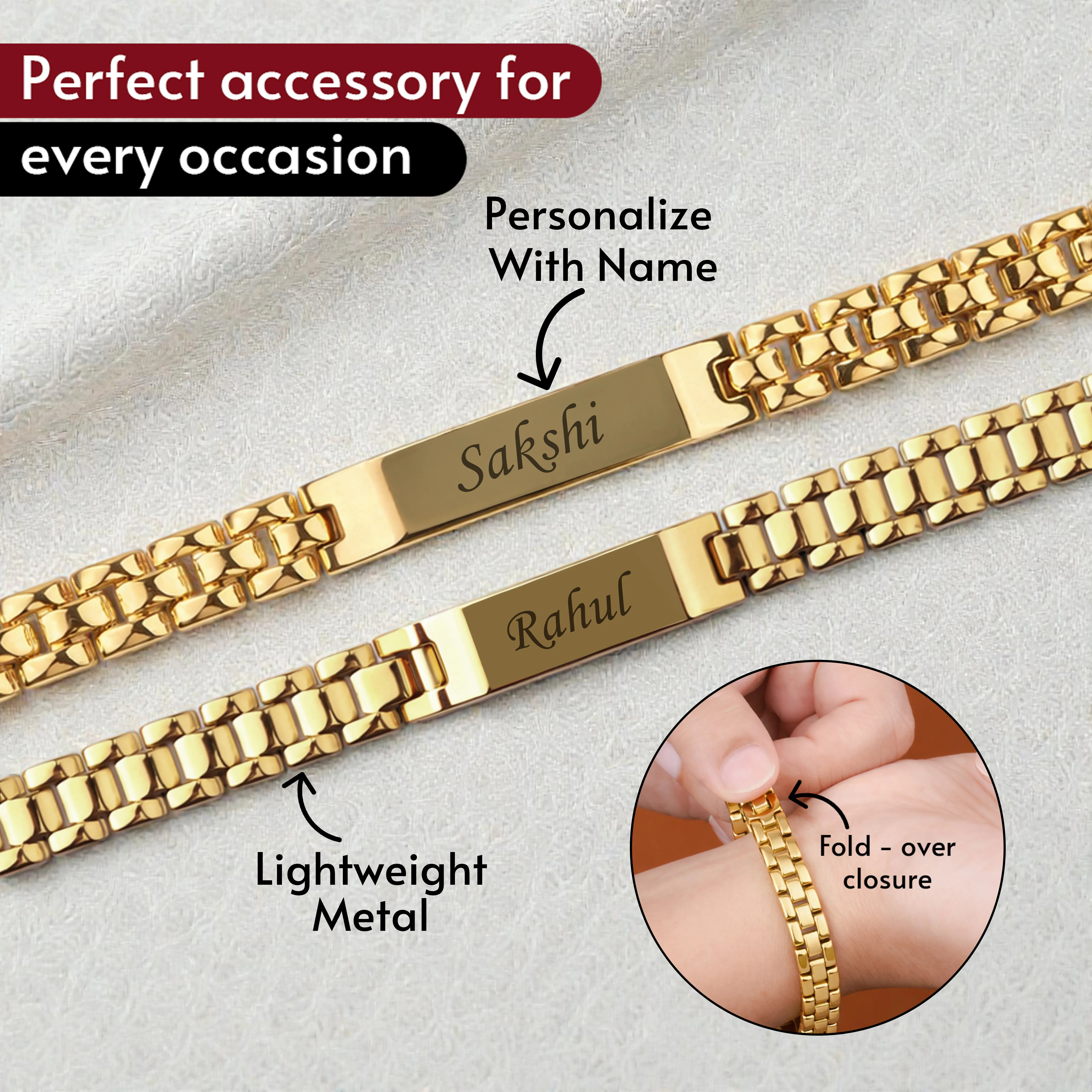 Personalized Royal Bond Bracelet Set For Couples