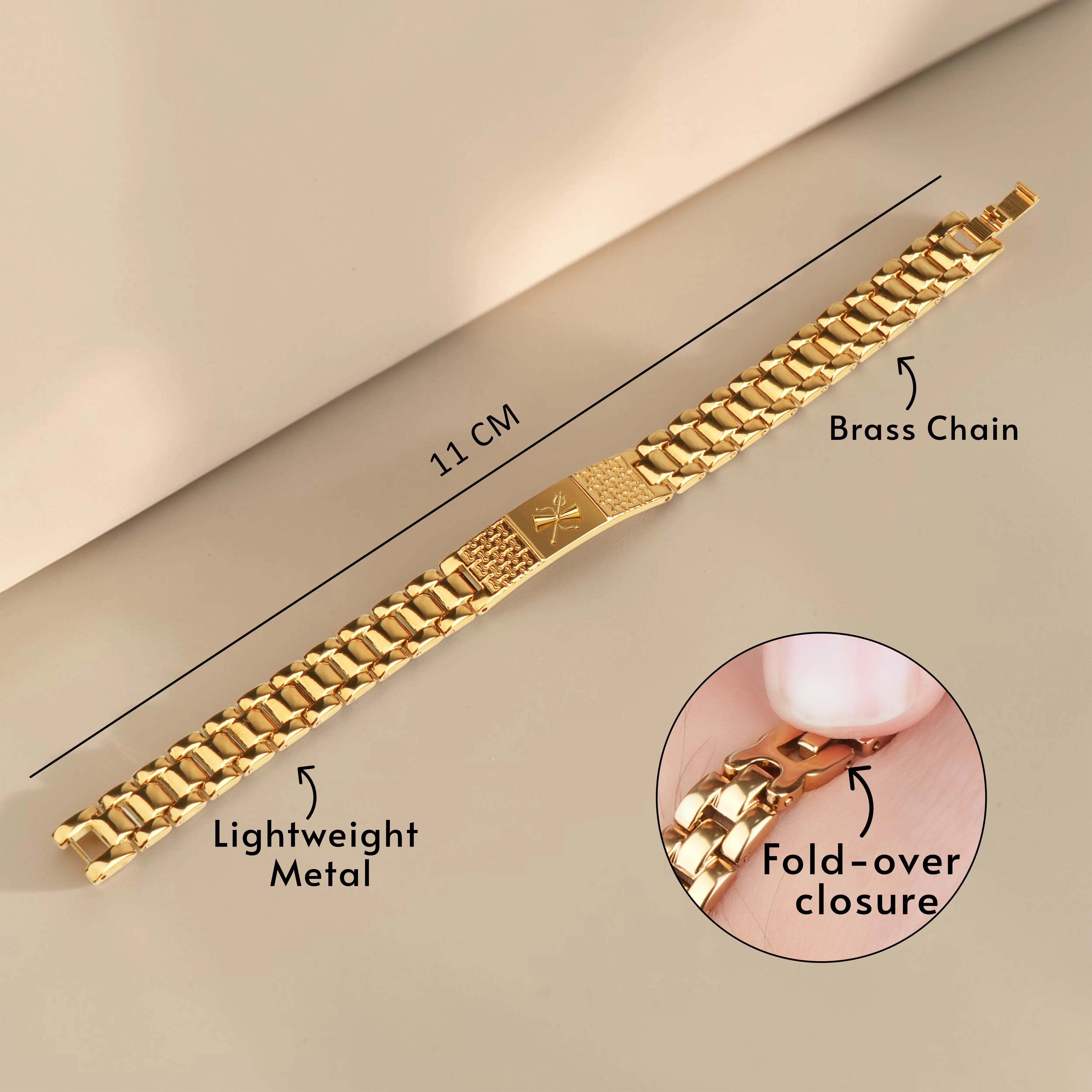 Shiva Divine Strength Gold Plated Spiritual Bracelet
