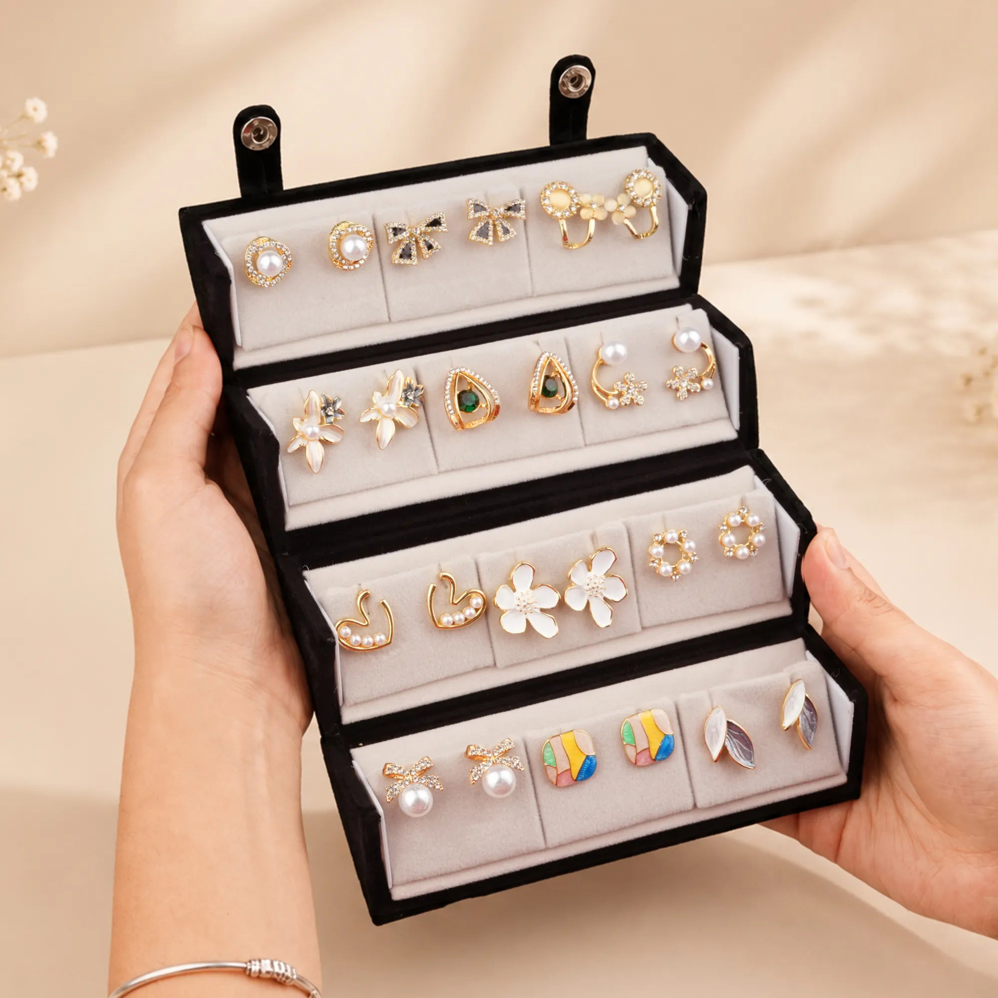 Pretty Pairings Set Of 12 Designer Earrings With Jewelry Box