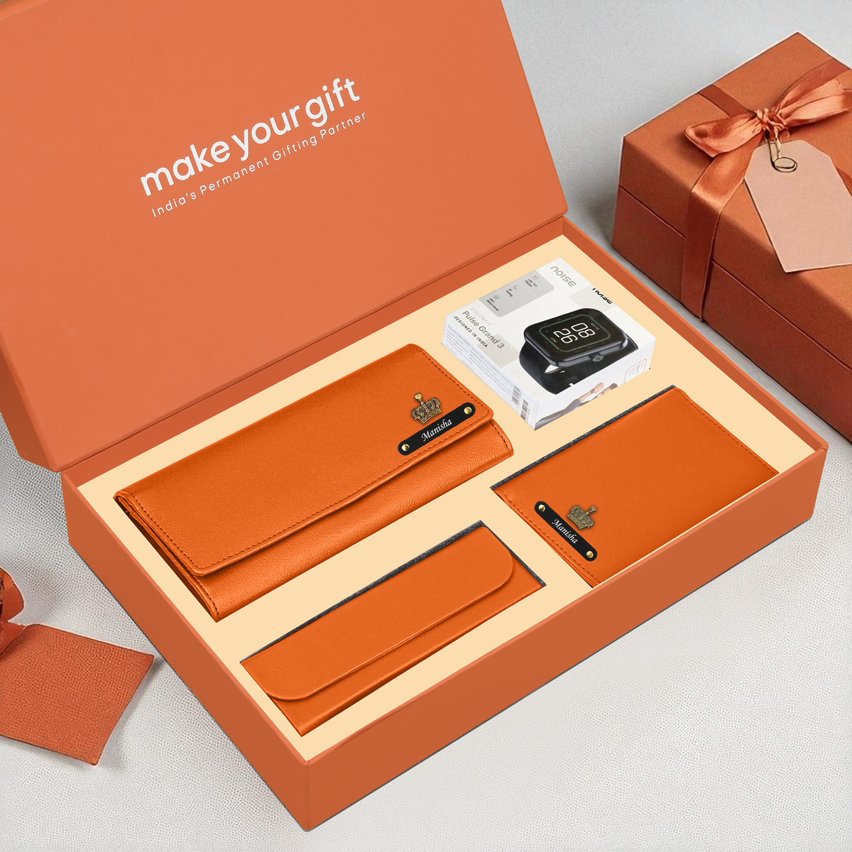 Personalized Clutch, Passport Cover, Eyewear Case & Watch Gift Hamper