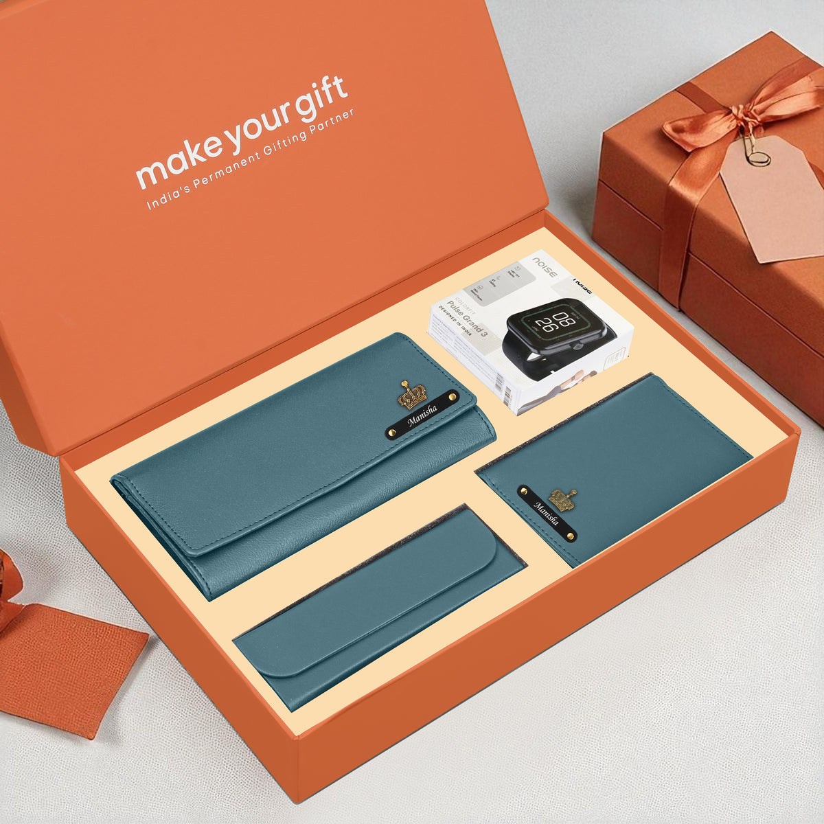 Personalized Clutch, Passport Cover, Eyewear Case & Watch Gift Hamper