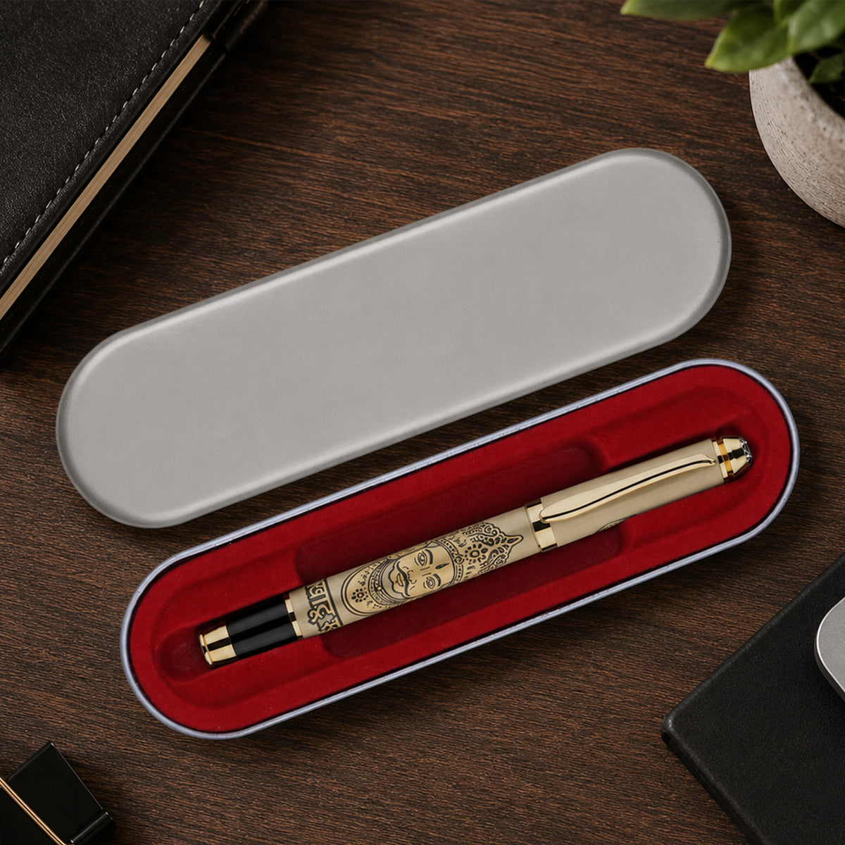 Divine Ink Khatu Shyam Ji Premium Etched Metal Roller Pen