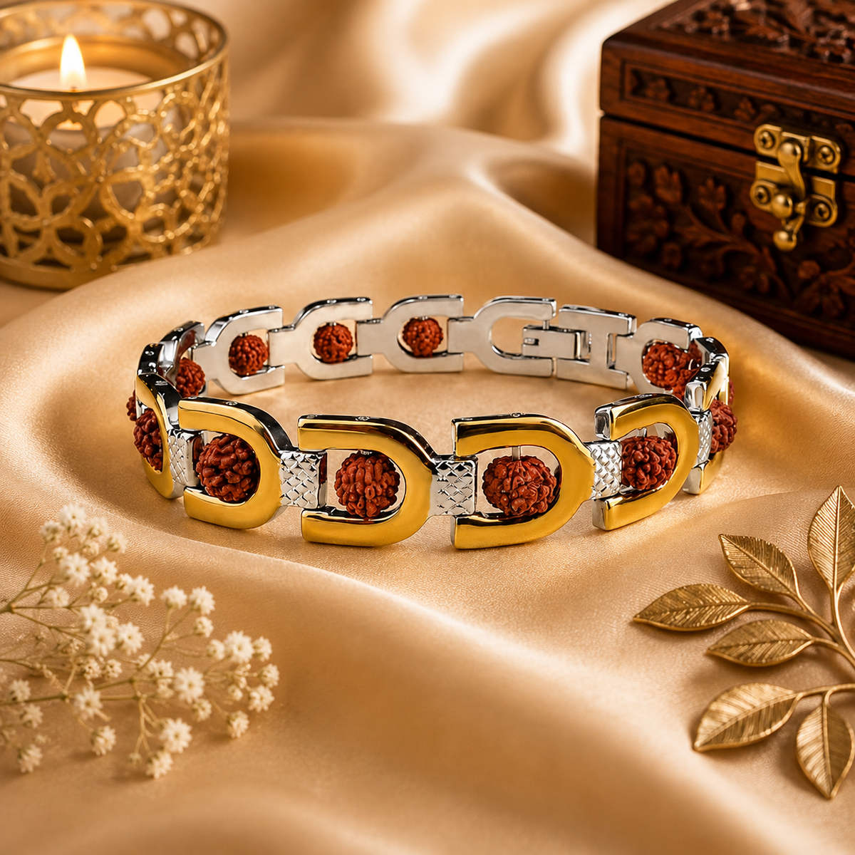Royale Rudraksh Premium Gold Plated Bracelet