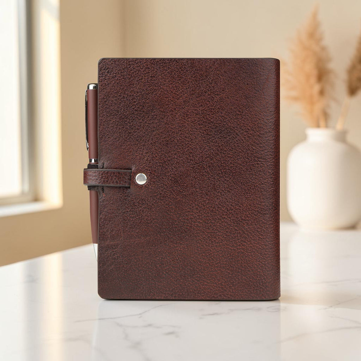 Classic Minimalist Leather A5 Diary & Pen Gift Set