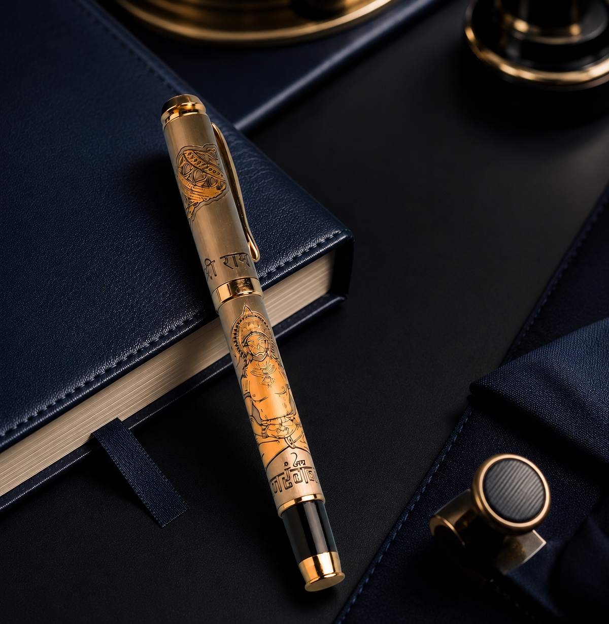 Divine Ink Bajrangbali Edition Premium Etched Metal Roller Pen