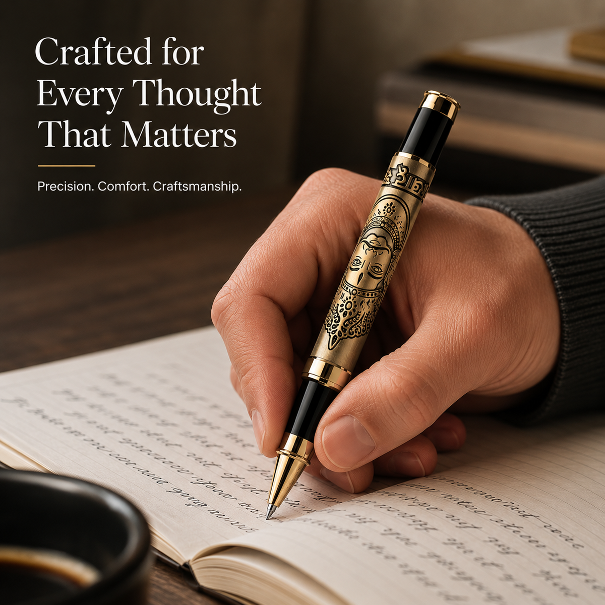Divine Ink Khatu Shyam Ji Premium Etched Metal Roller Pen