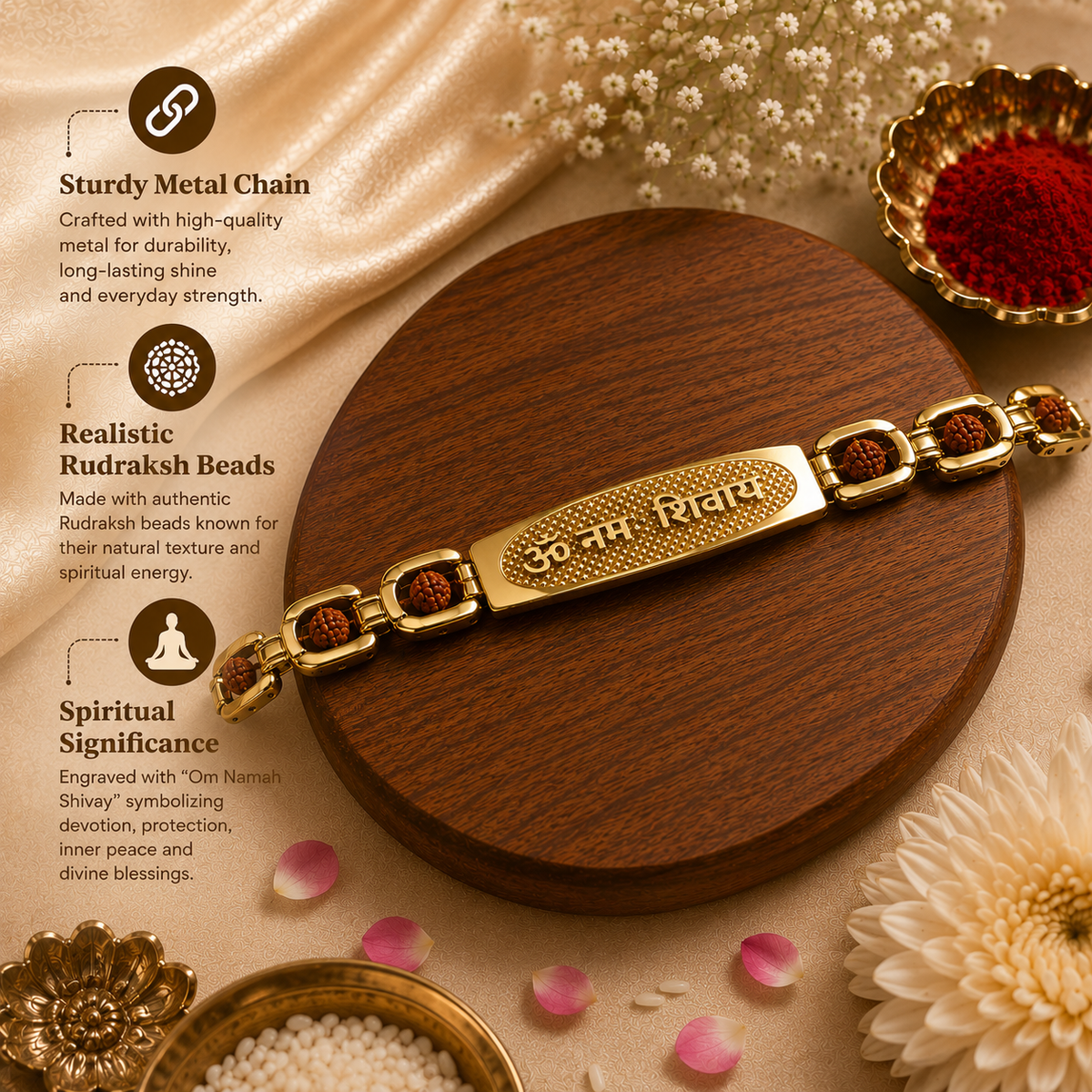 Om Namah Shivay Spiritual Rudraksh Bracelet