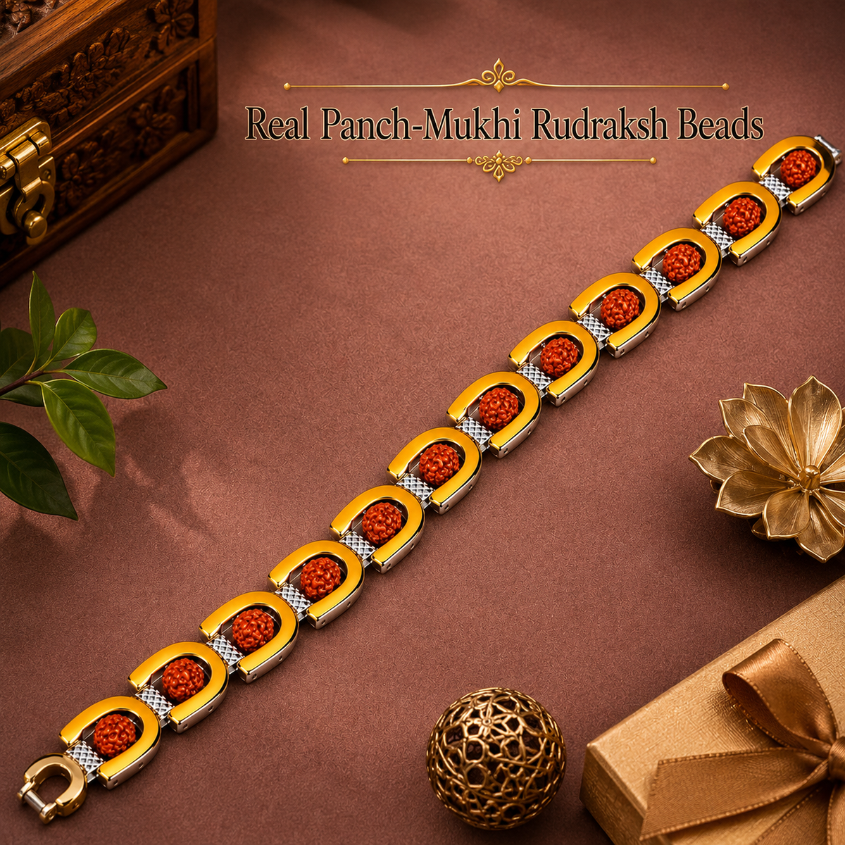 Royale Rudraksh Premium Gold Plated Bracelet