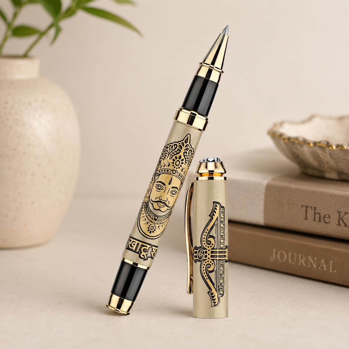 Divine Ink Khatu Shyam Ji Premium Etched Metal Roller Pen