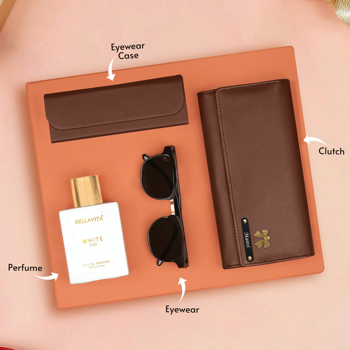 Personalized Clutch Eyewear Case Sunglasses & Perfume Gift Hamper